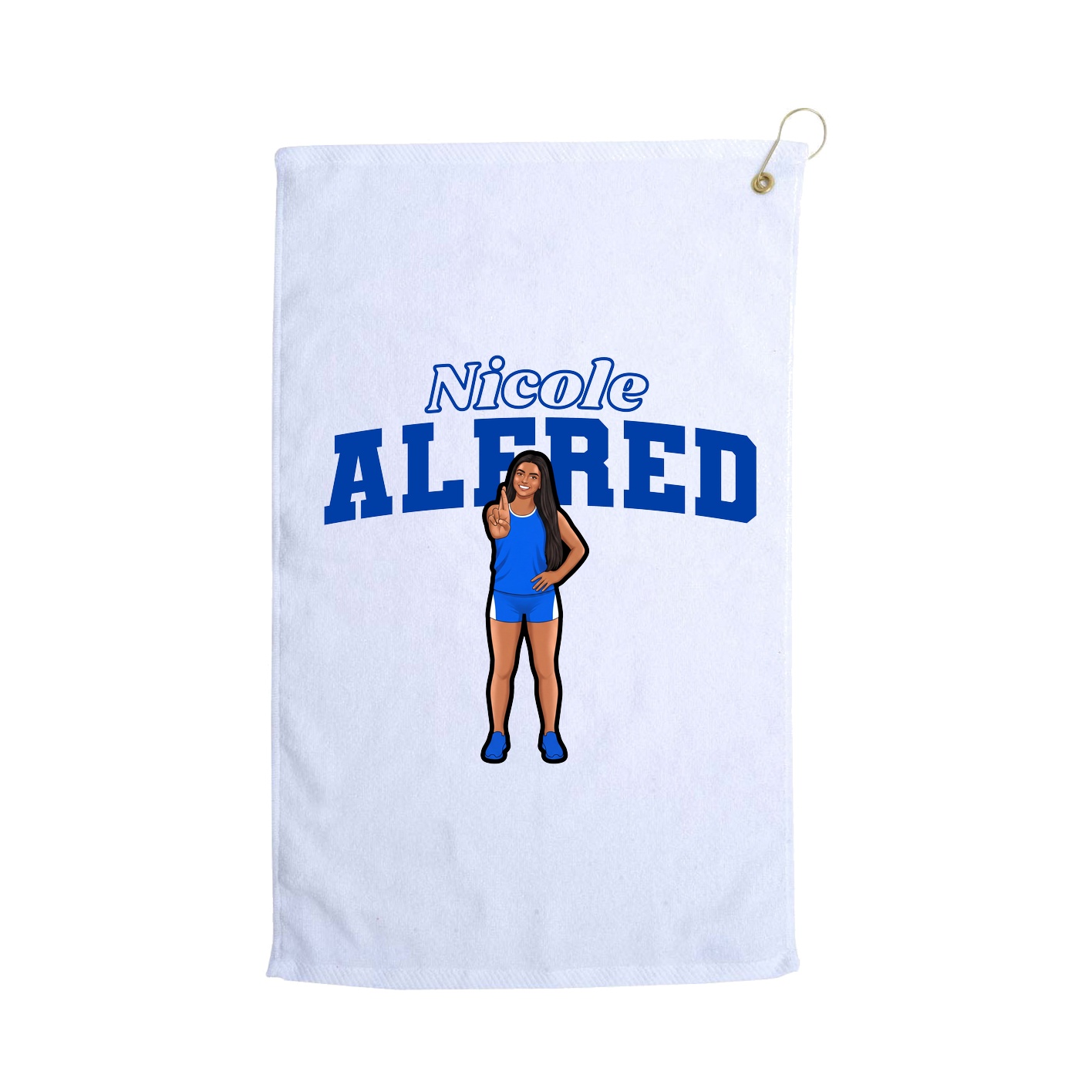 Golf Towel — Name Arch in White