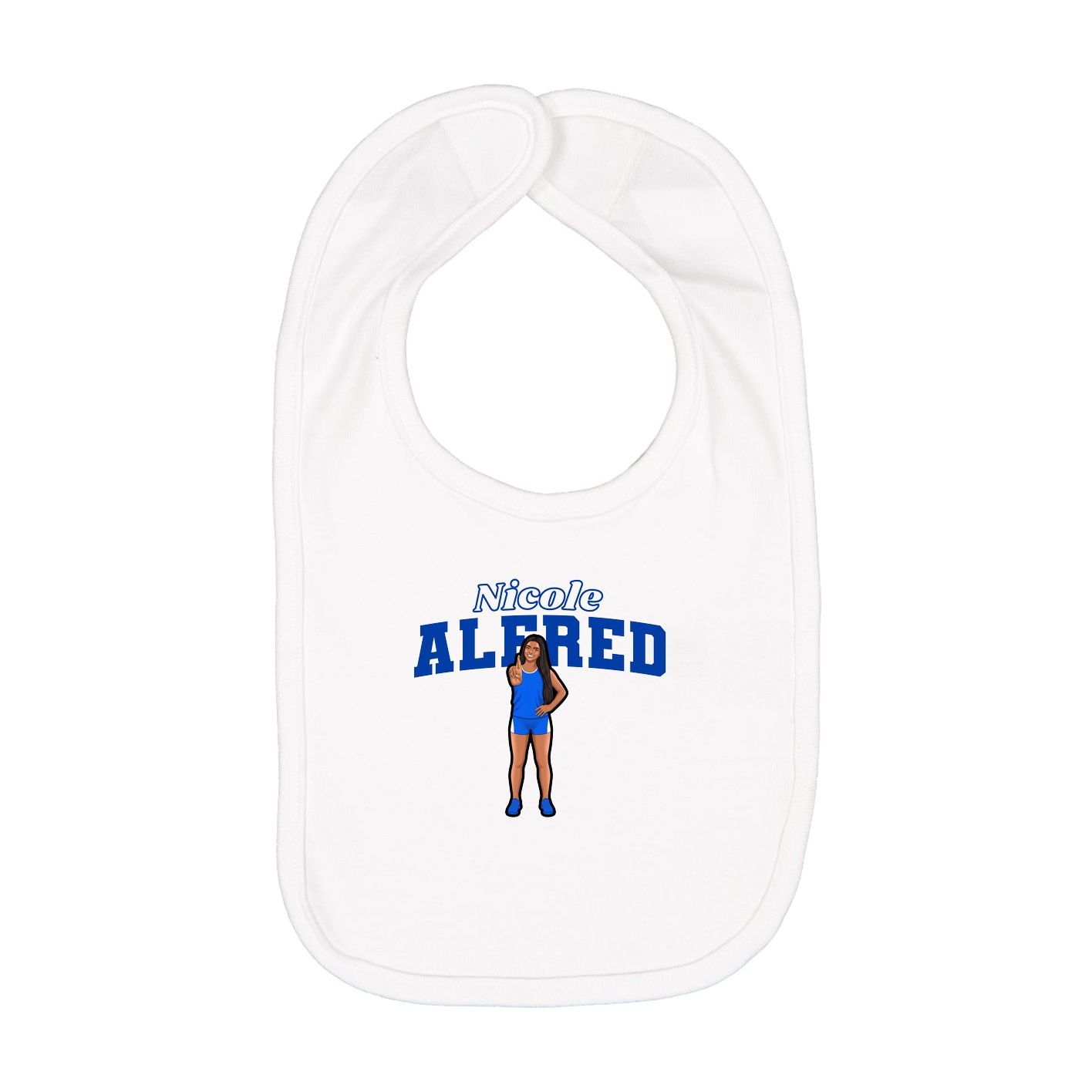 Infant Bib — Name Arch in White