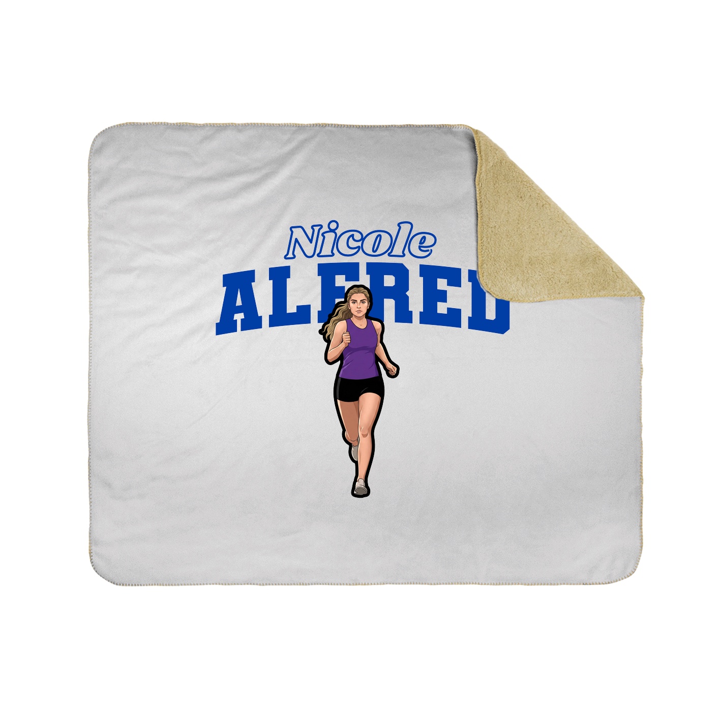 Throw Blanket — Name Arch in White