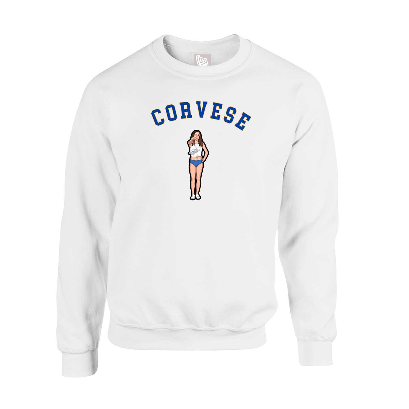 Fleece Crew — Shirsey Arch in White