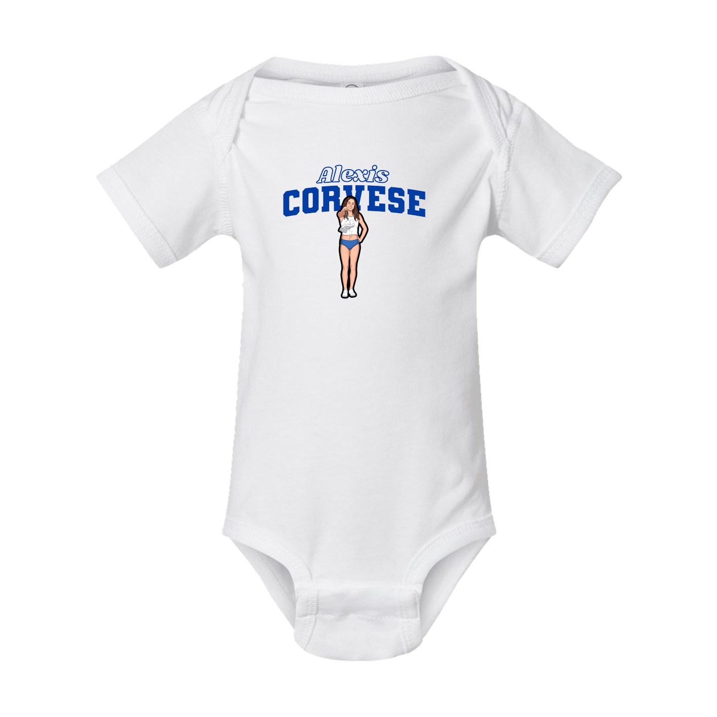 Baby Onesie — Name Arch in White