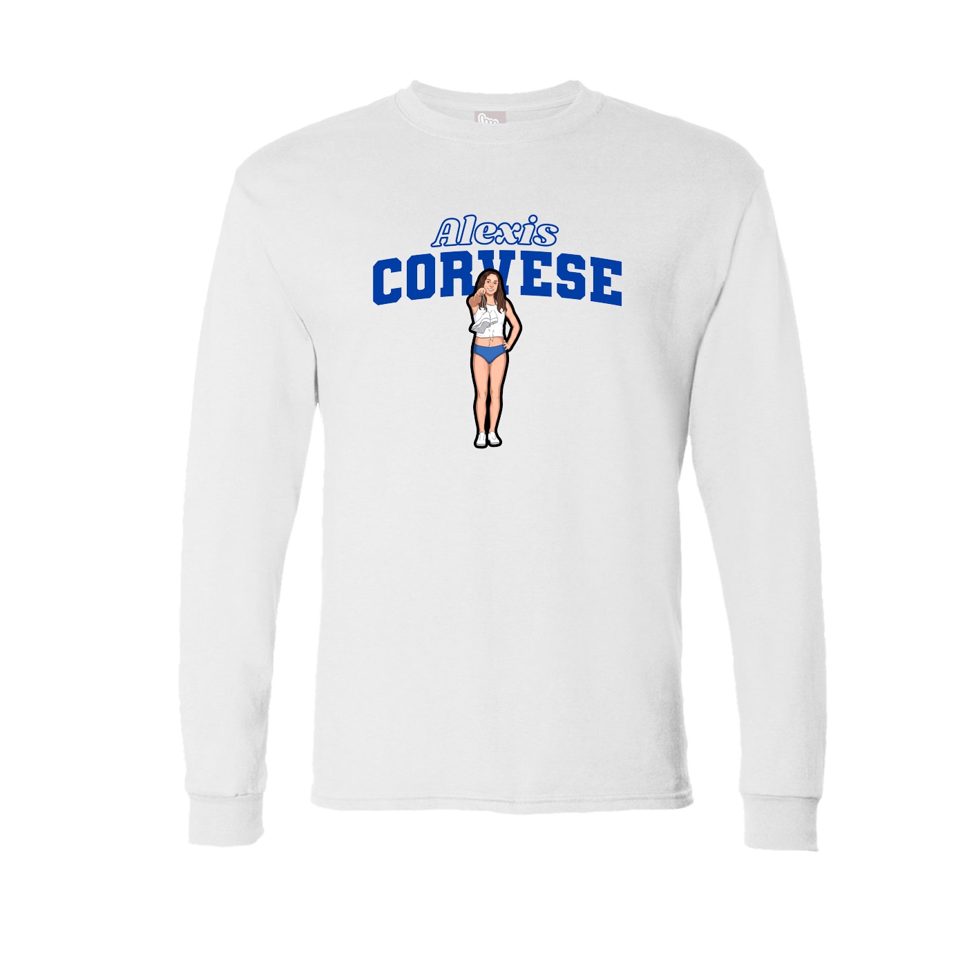 Long Sleeve Tee — Name Arch in White