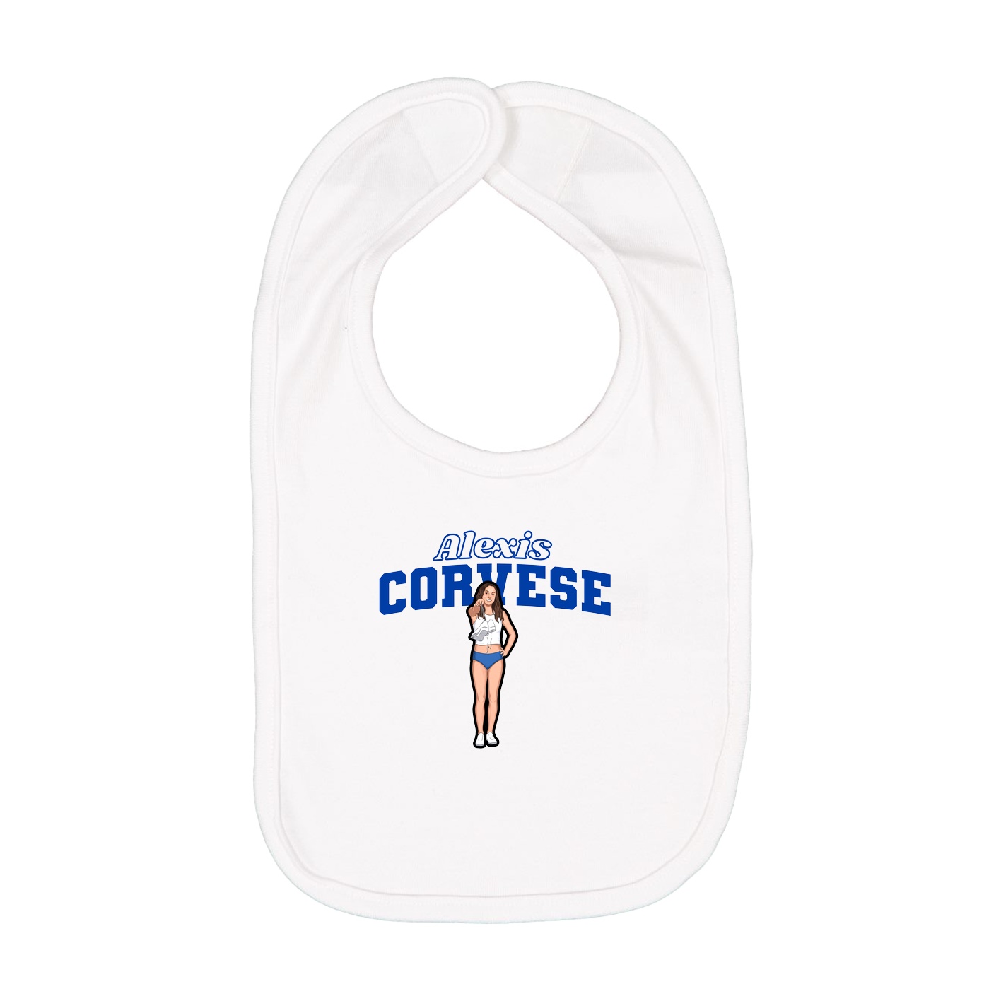 Infant Bib — Name Arch in White