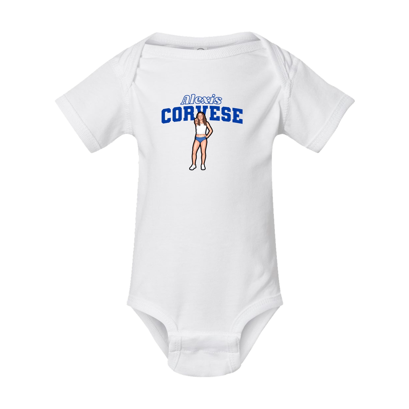 Baby Onesie — Name Arch in White