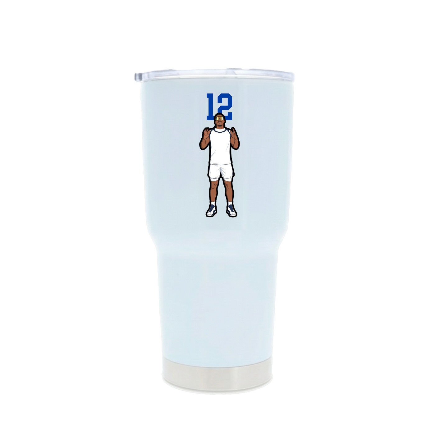 30oz Stainless Steel Tumbler — Number Top in White