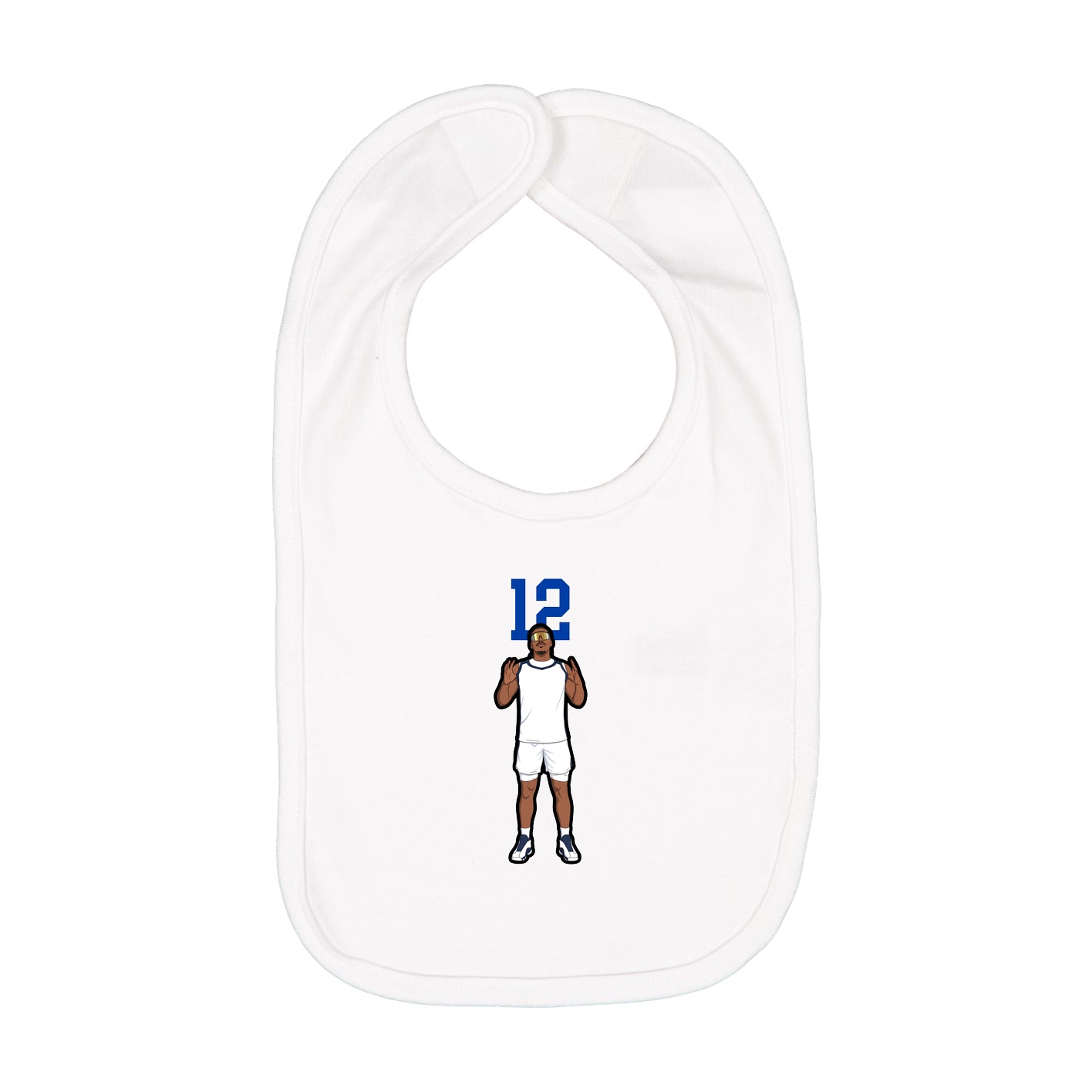 Infant Bib — Number Top in White