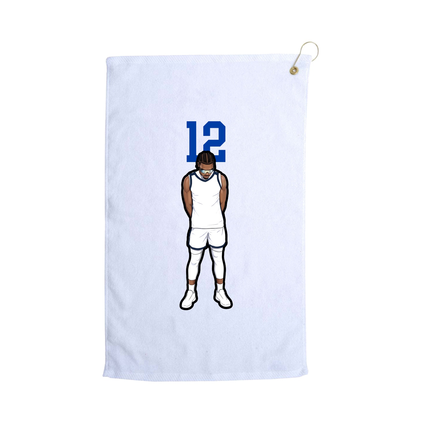 Golf Towel — Number Top in White