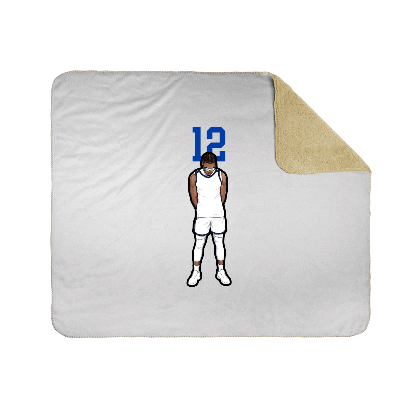 Throw Blanket — Number Top in White