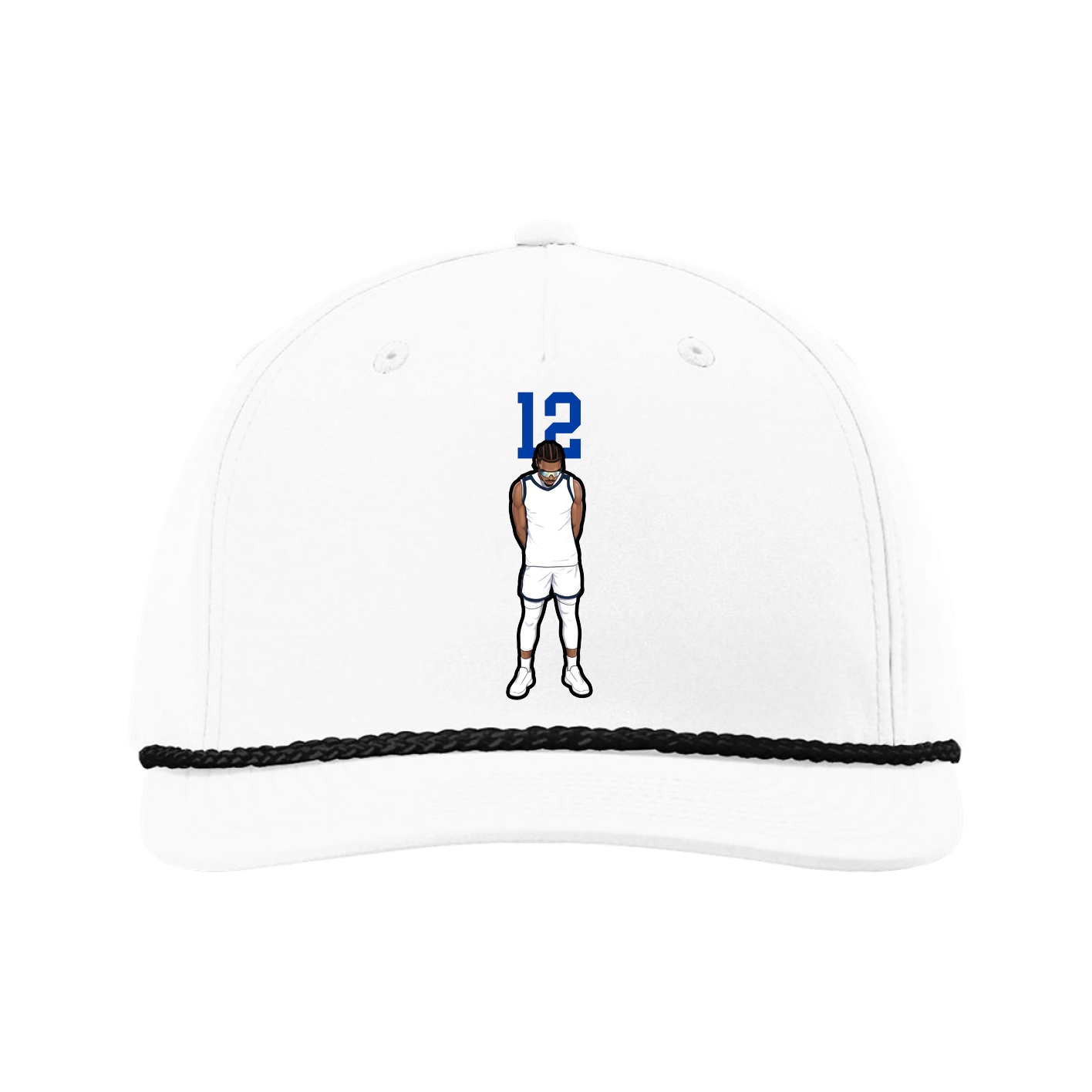 Five-Panel Classic Rope Cap — Number Top in White