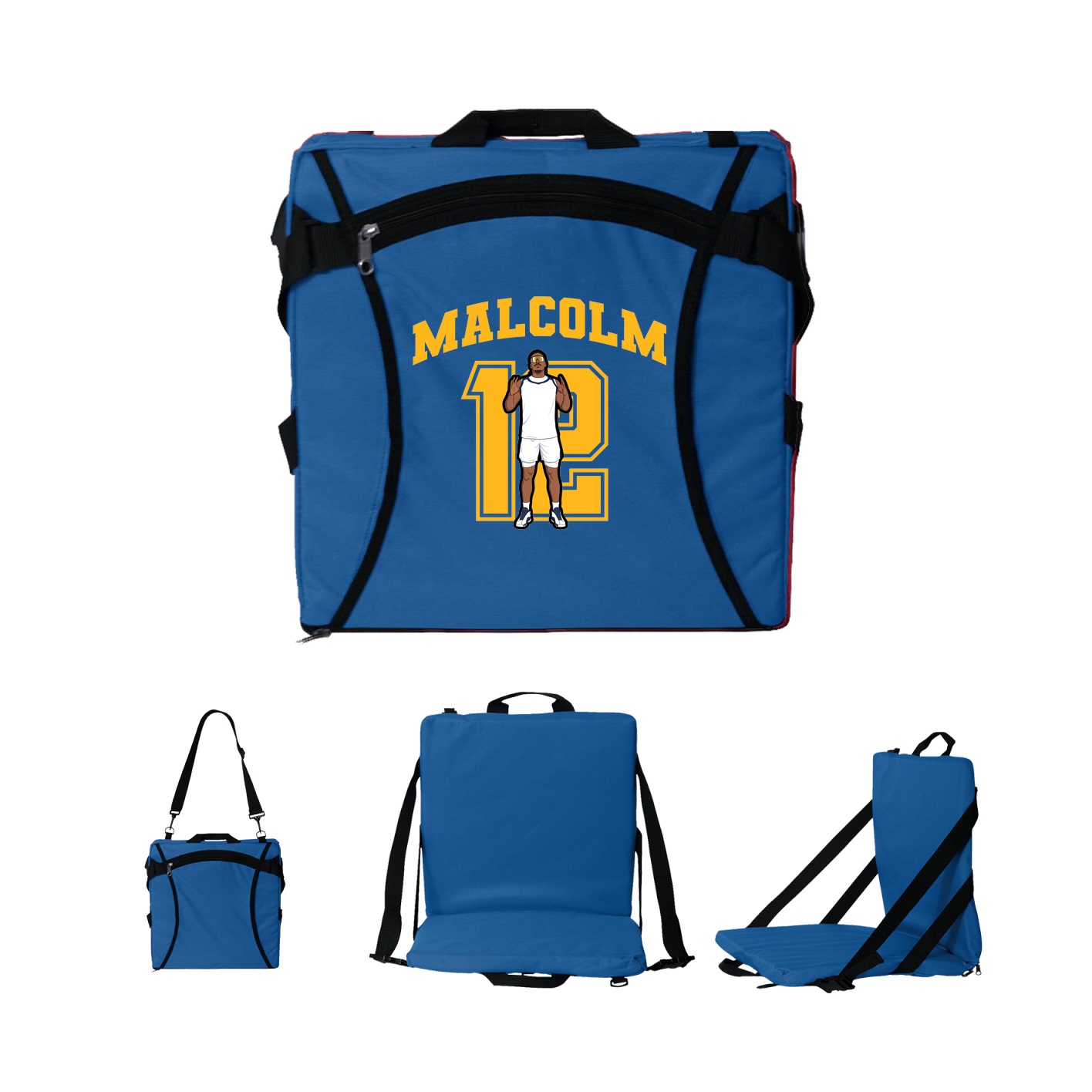 Folding Stadium Seat — Number in Royal