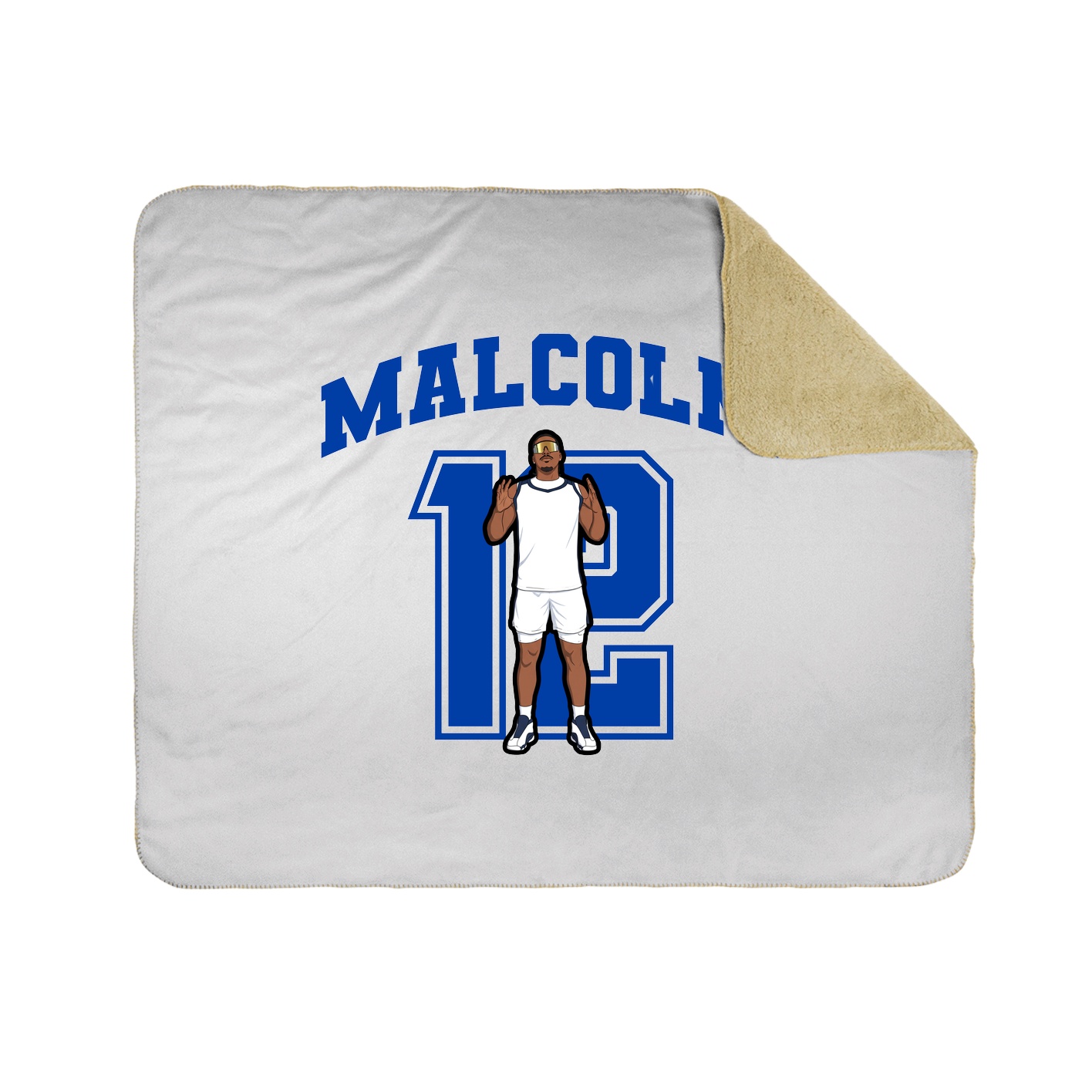 Throw Blanket — Number in White