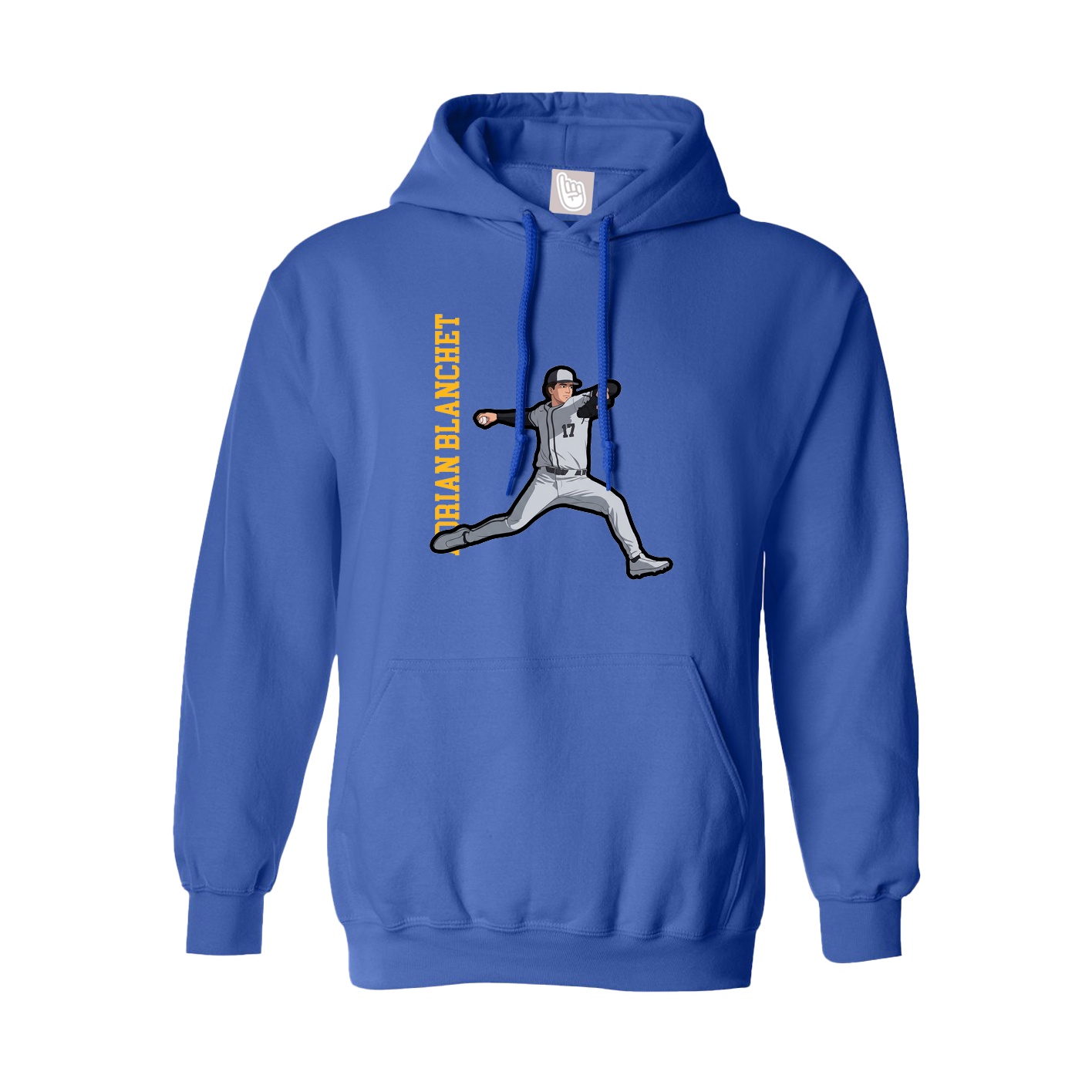 Hoodie — Name Vertical in Royal