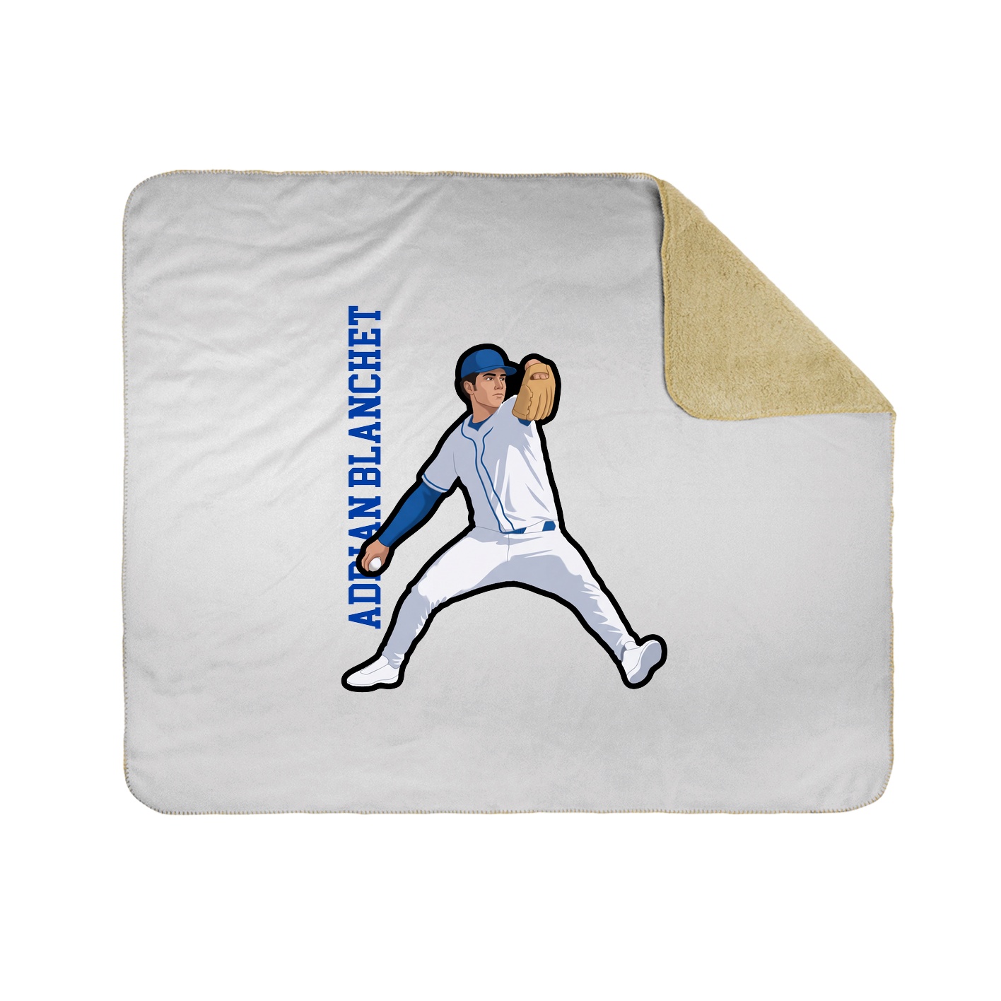 Throw Blanket — Name Vertical in White