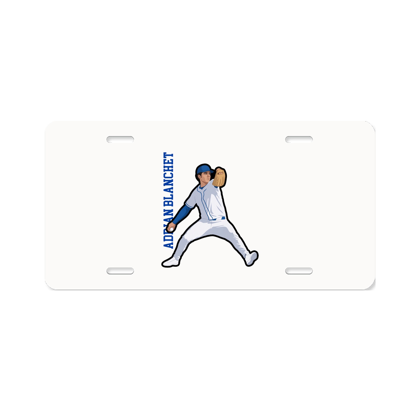 License Plate — Name Vertical in Classic