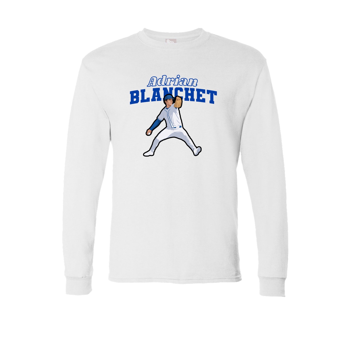 Long Sleeve Tee — Name Arch in White