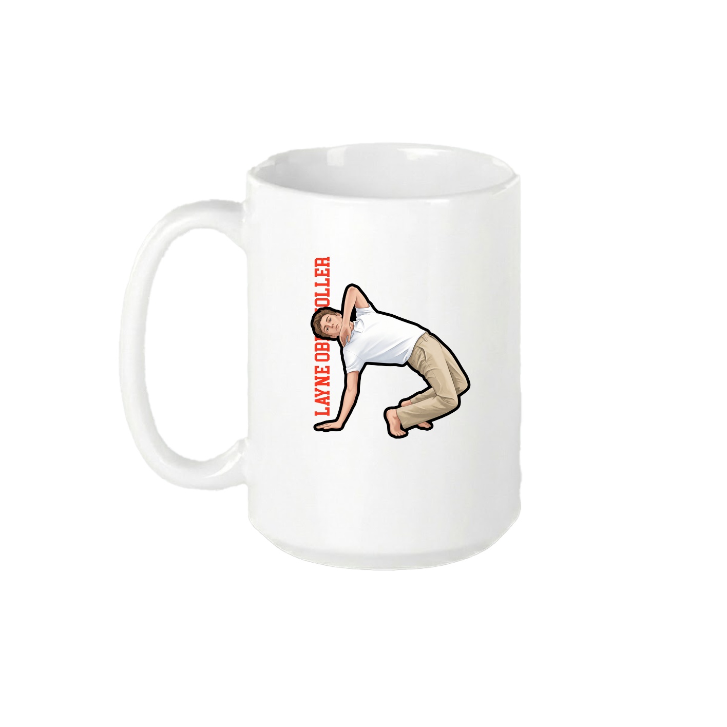 15oz Coffee Mug — Name Vertical in White