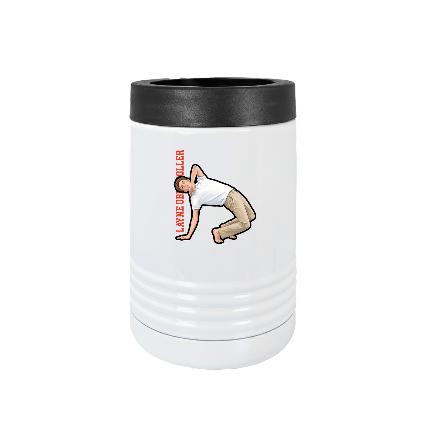 Beverage Holder — Name Vertical in White