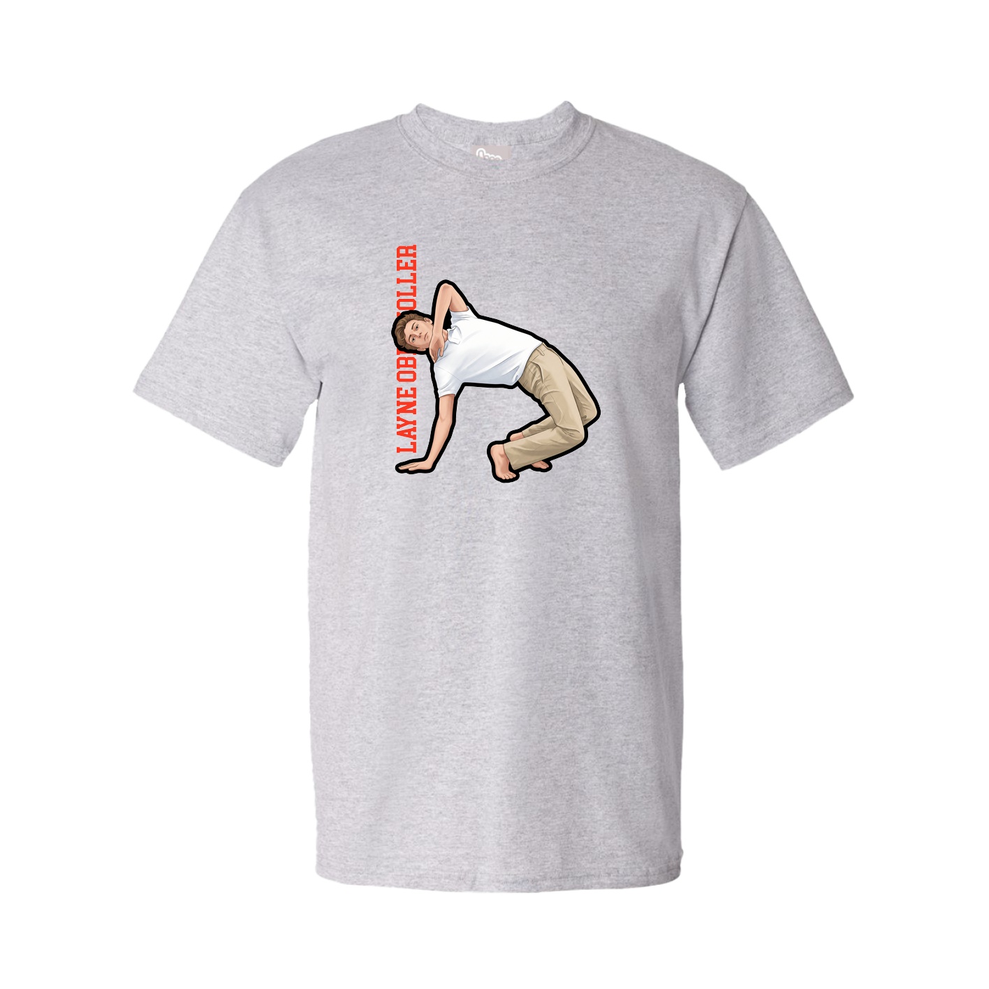 Youth Tee — Name Vertical in Grey