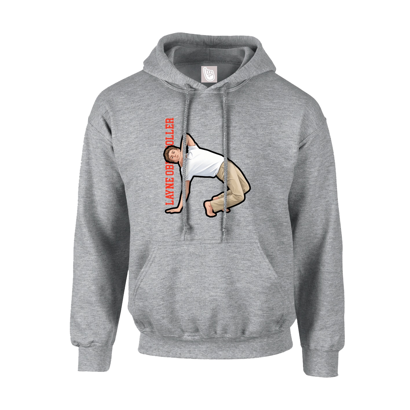 Hoodie — Name Vertical in Grey