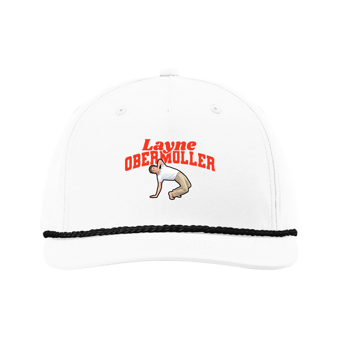 Five-Panel Classic Rope Cap — Signature Arch in White