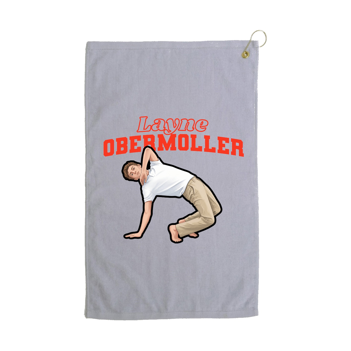 Golf Towel — Name Arch in Grey