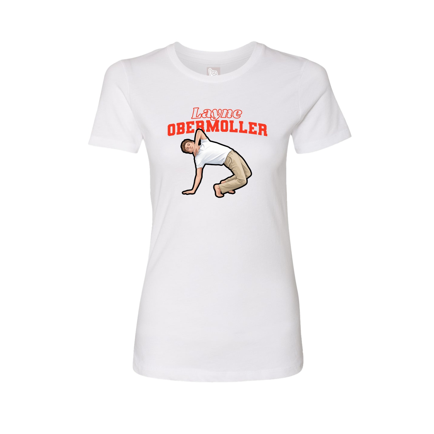 Fitted Women's Tee — Name Arch in White