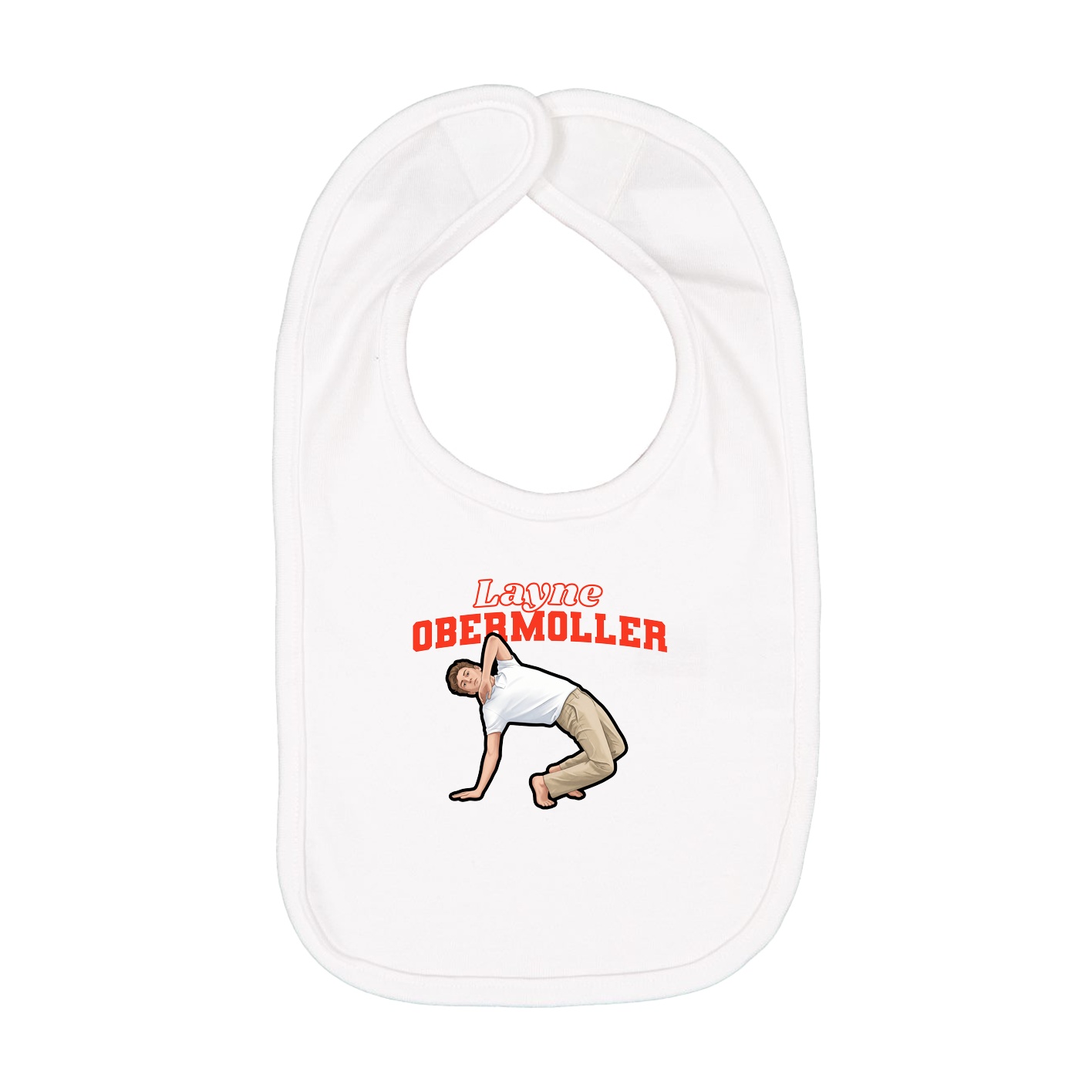 Infant Bib — Name Arch in White