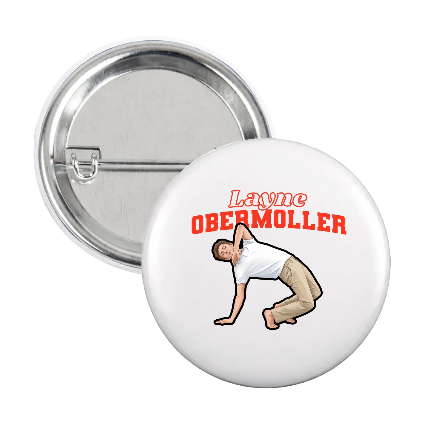 Game Day Button — Name Arch in White