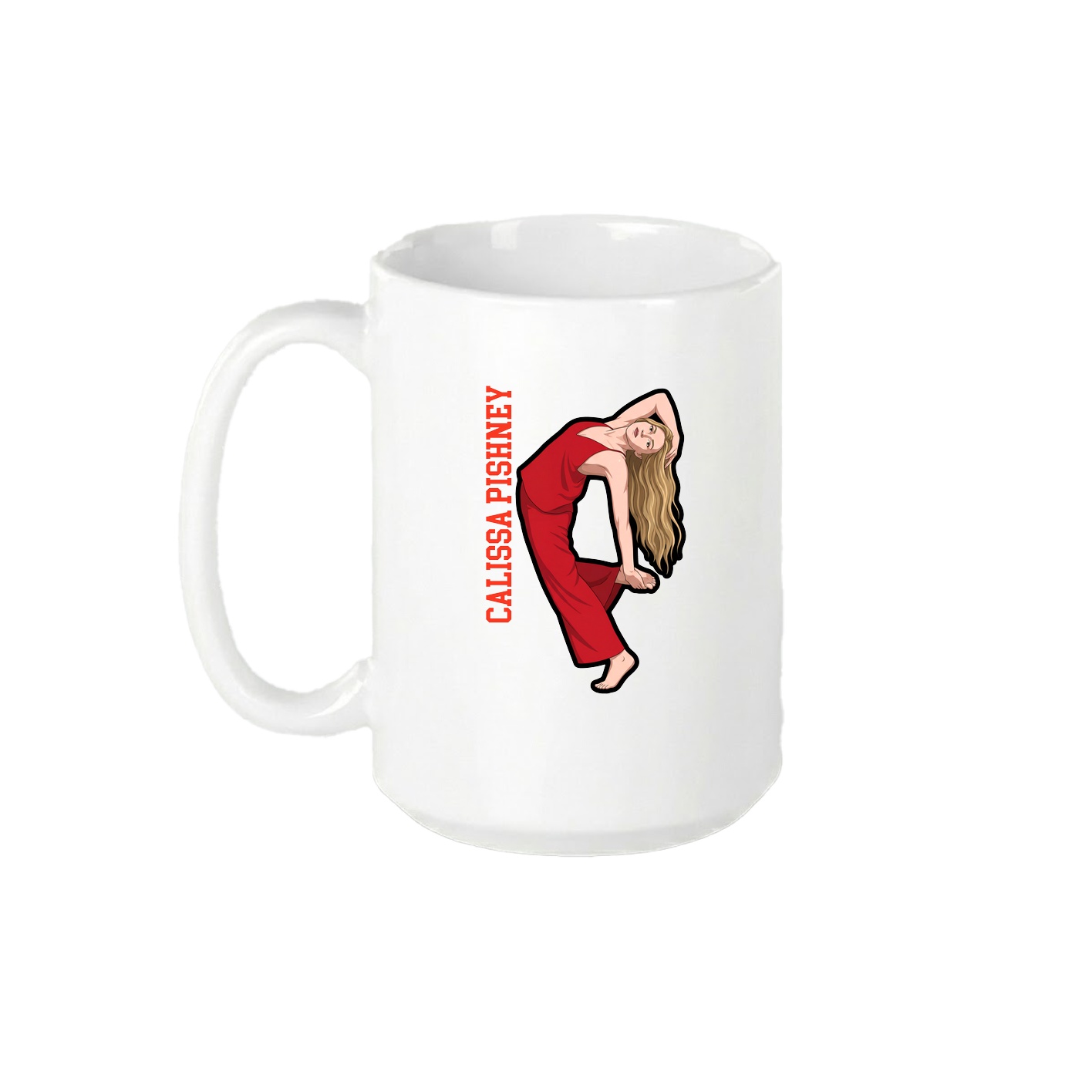 15oz Coffee Mug — Name Vertical in White