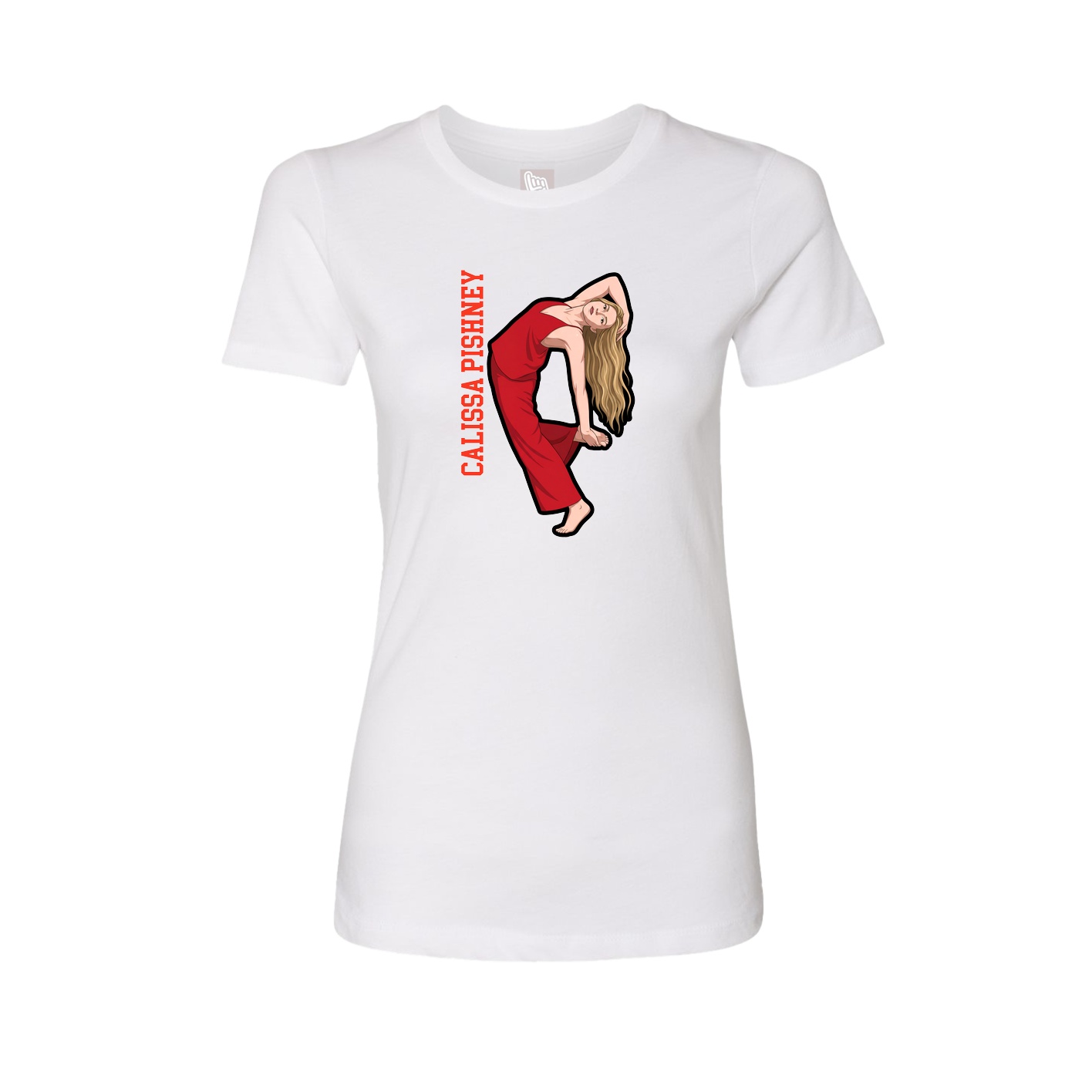 Womens Tee — Name Vertical in White