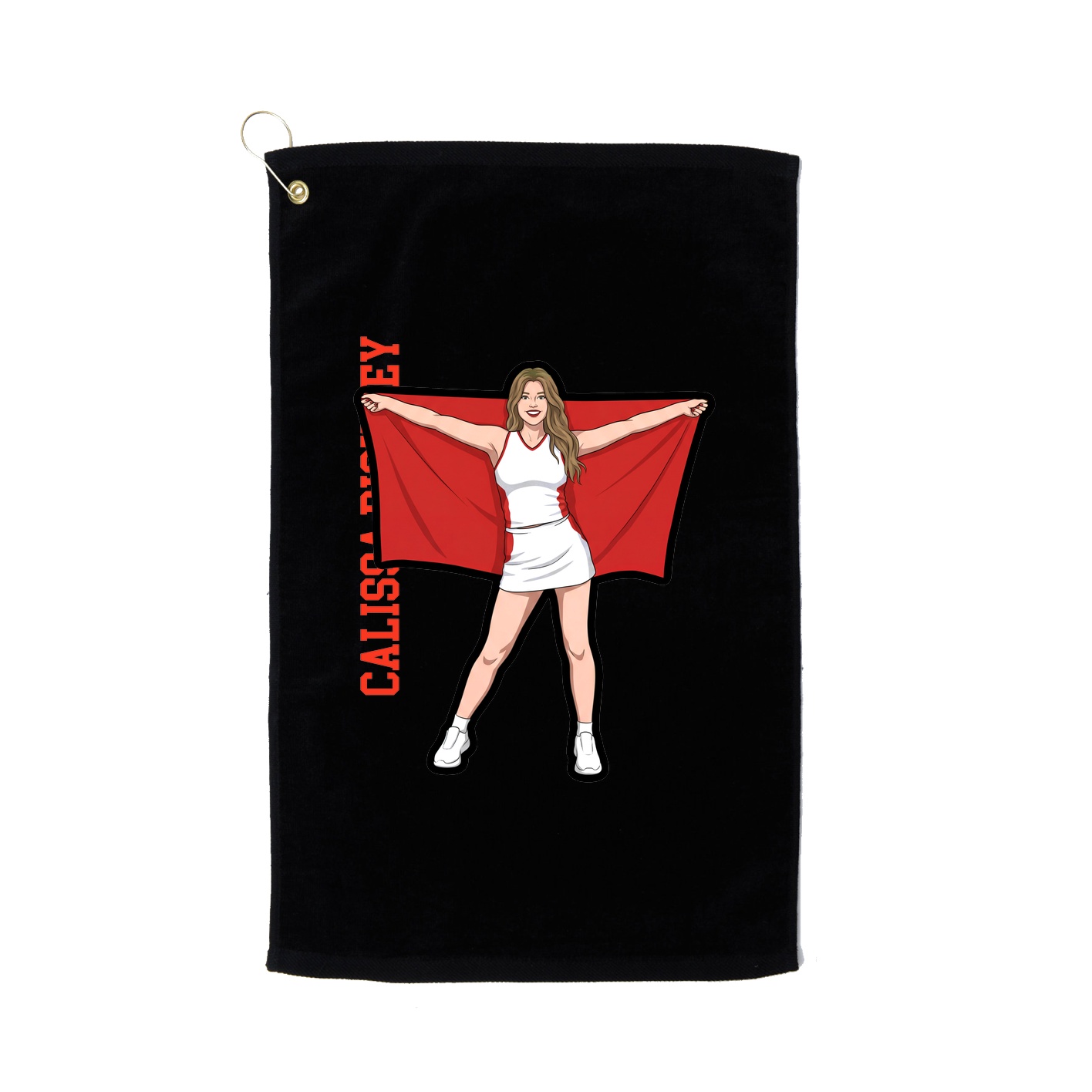 Golf Towel — Name Vertical in Black