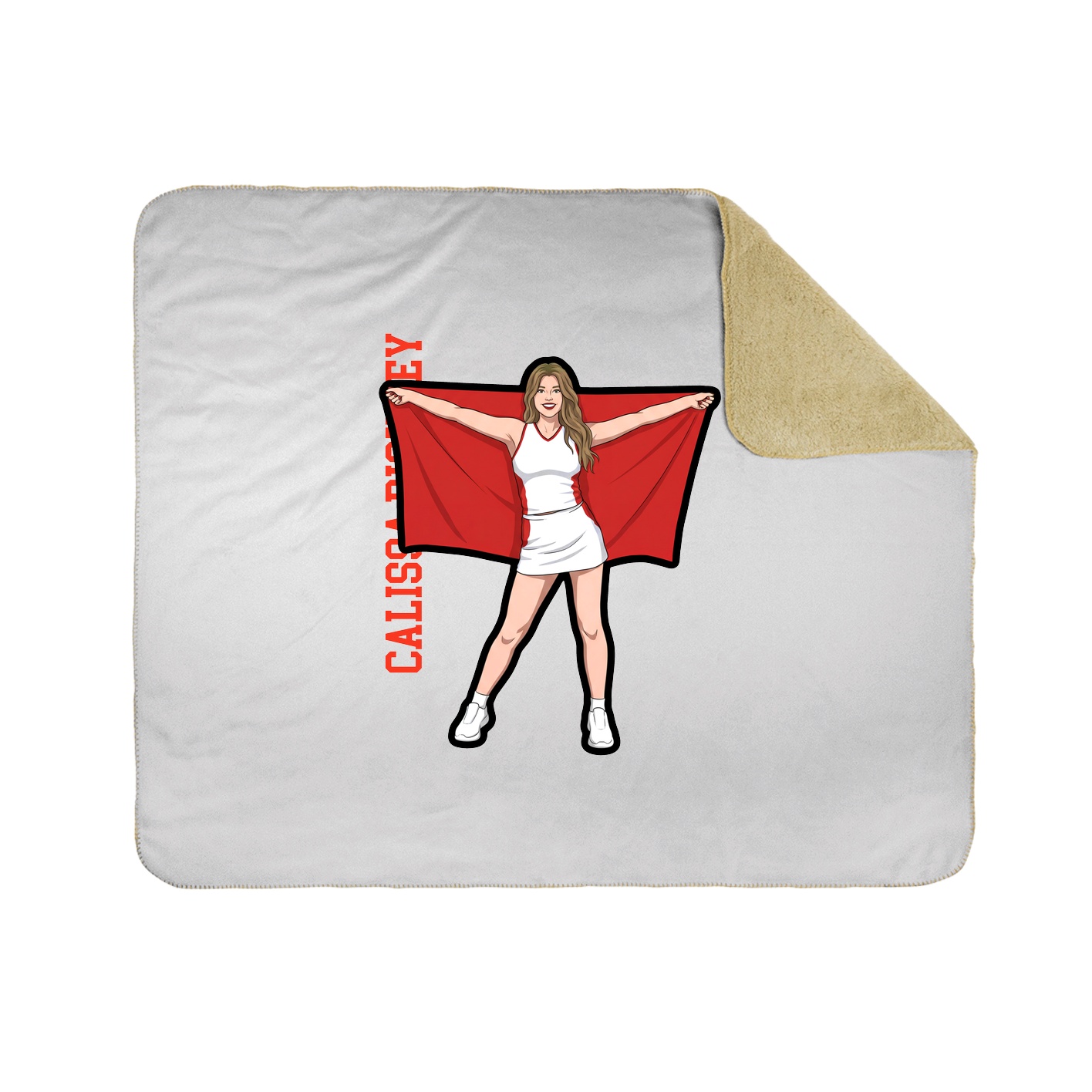 Throw Blanket — Name Vertical in White