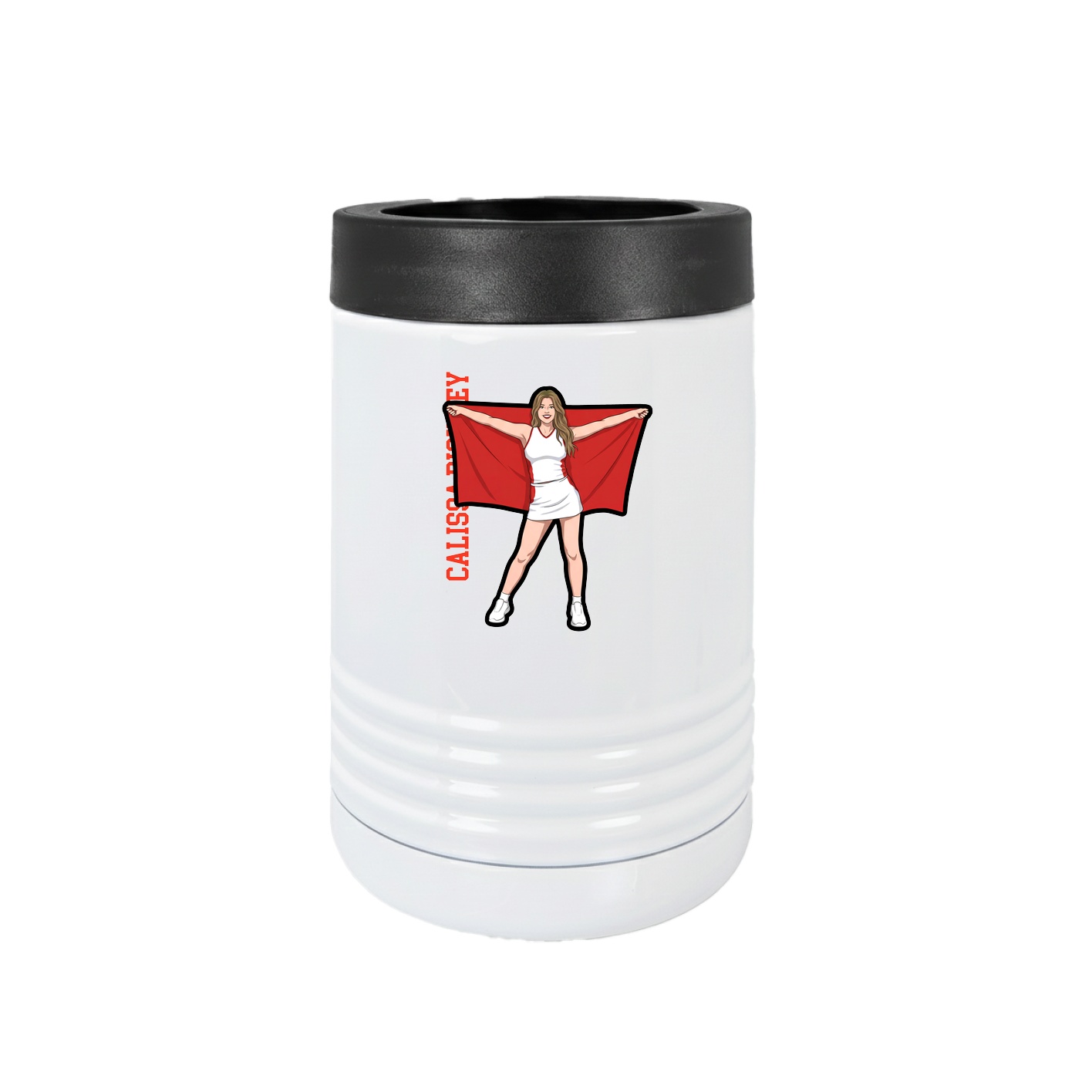 Beverage Holder — Name Vertical in White