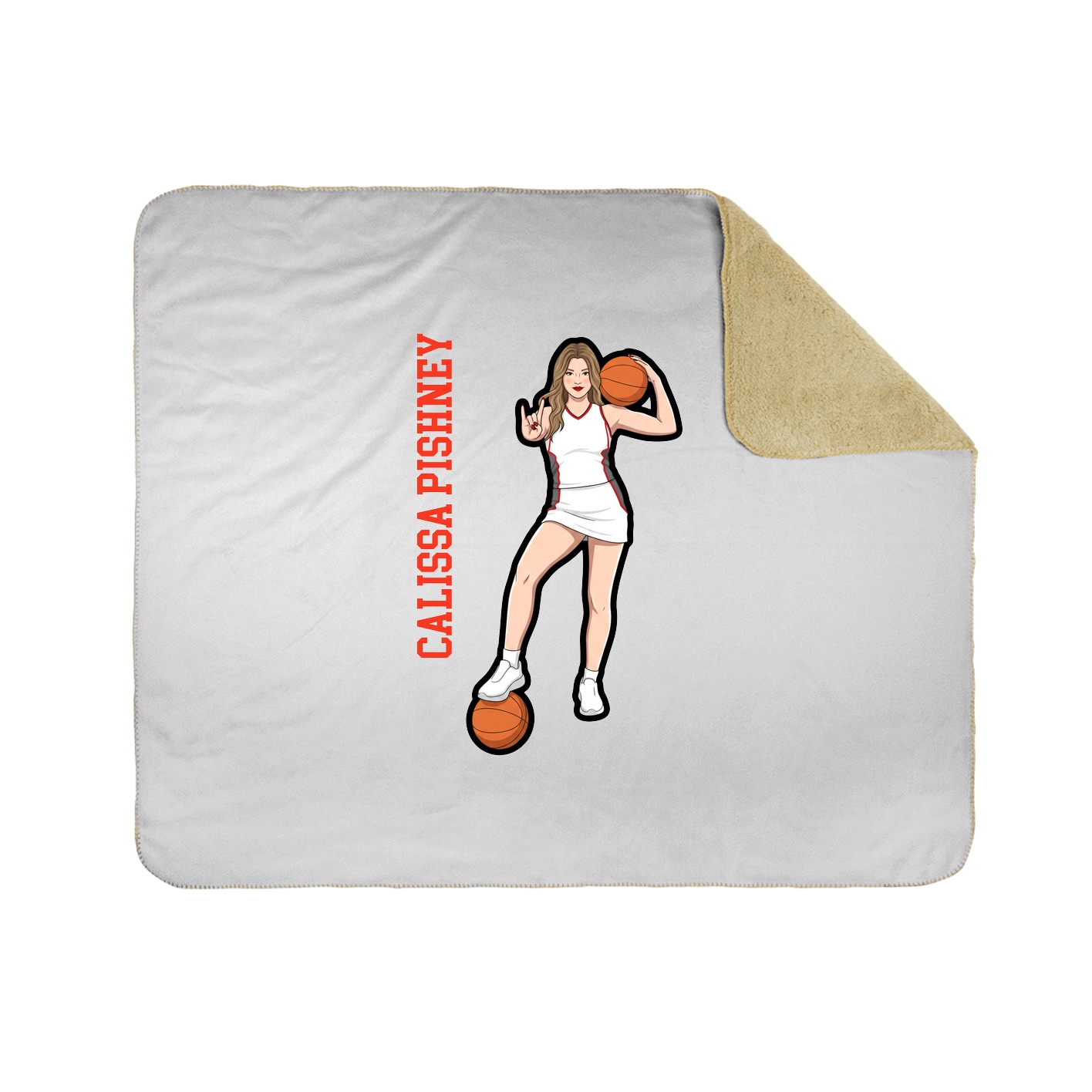Throw Blanket — Name Vertical in White