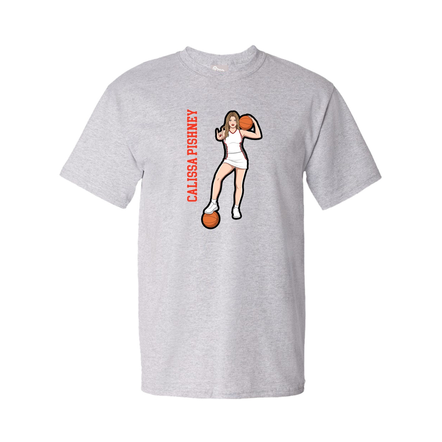 Youth Tee — Name Vertical in Grey