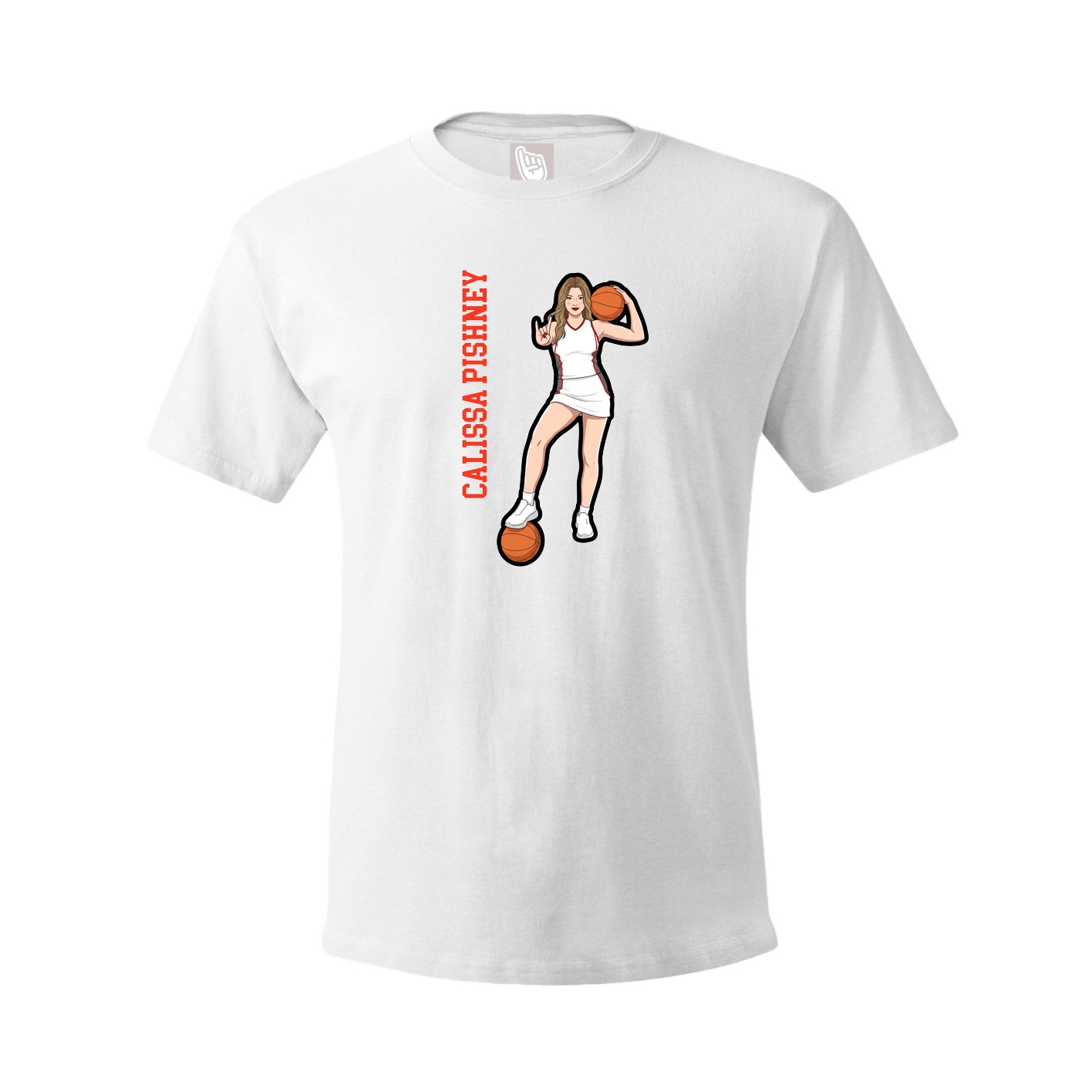 Youth Tee — Name Vertical in White