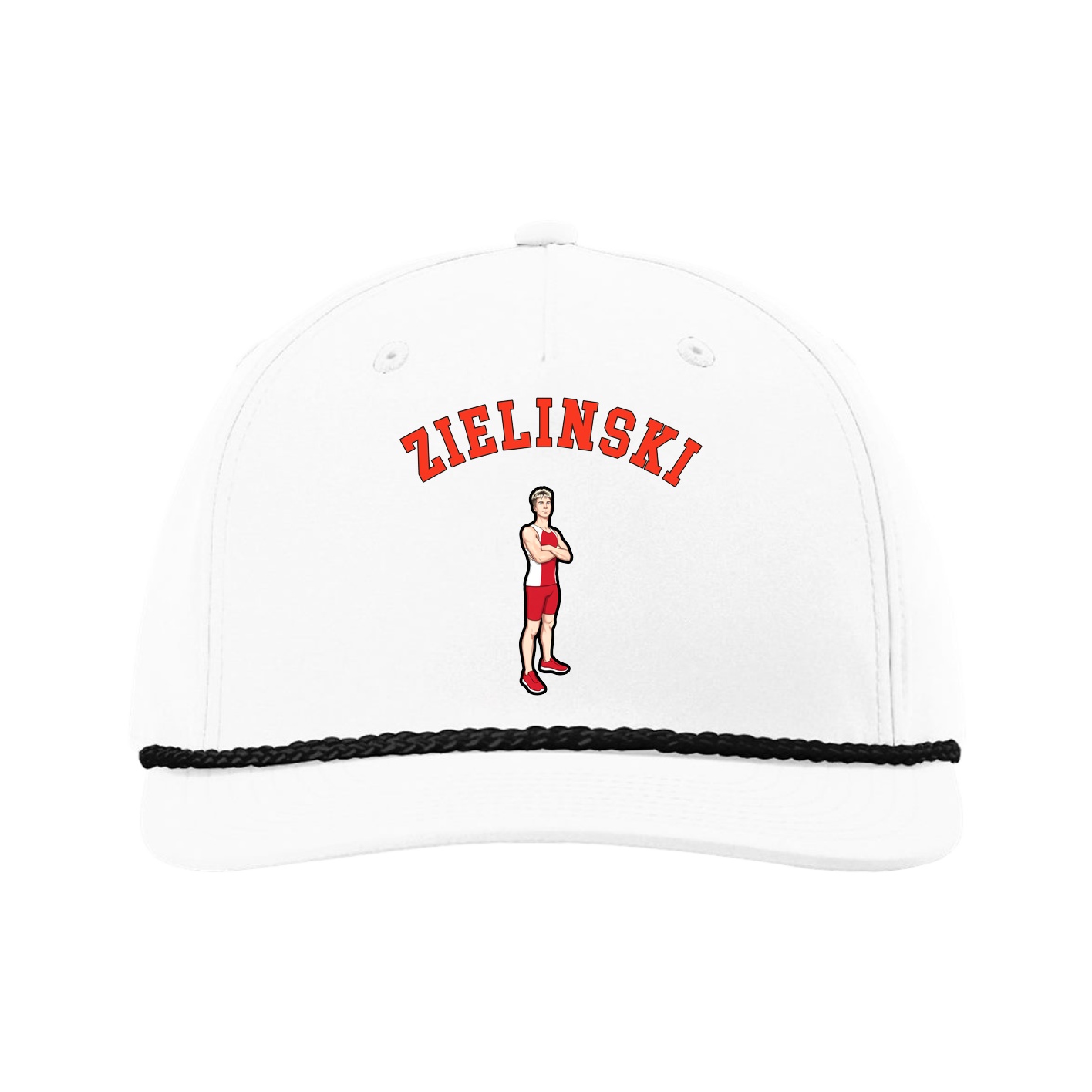 Five-Panel Classic Rope Cap — Shirsey Arch in White