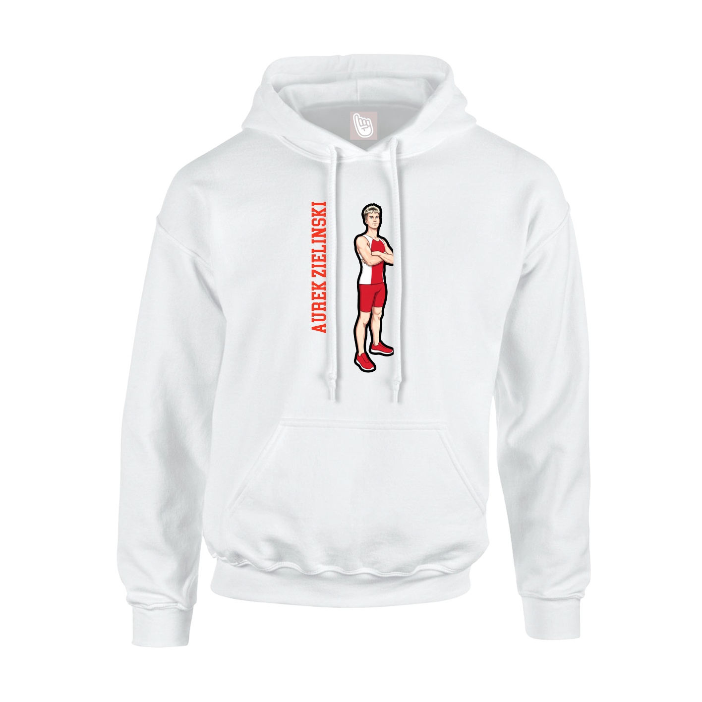 Hoodie — Name Vertical in White
