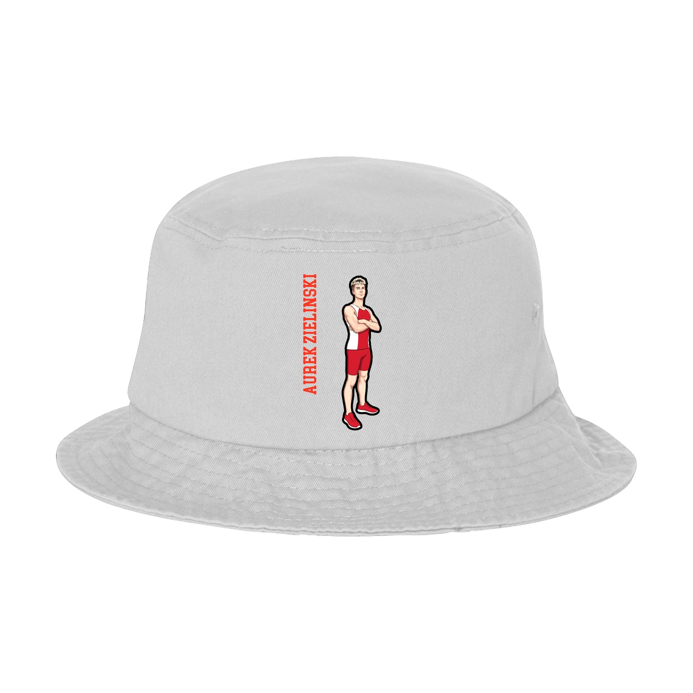 Bucket Cap — Name Vertical in White