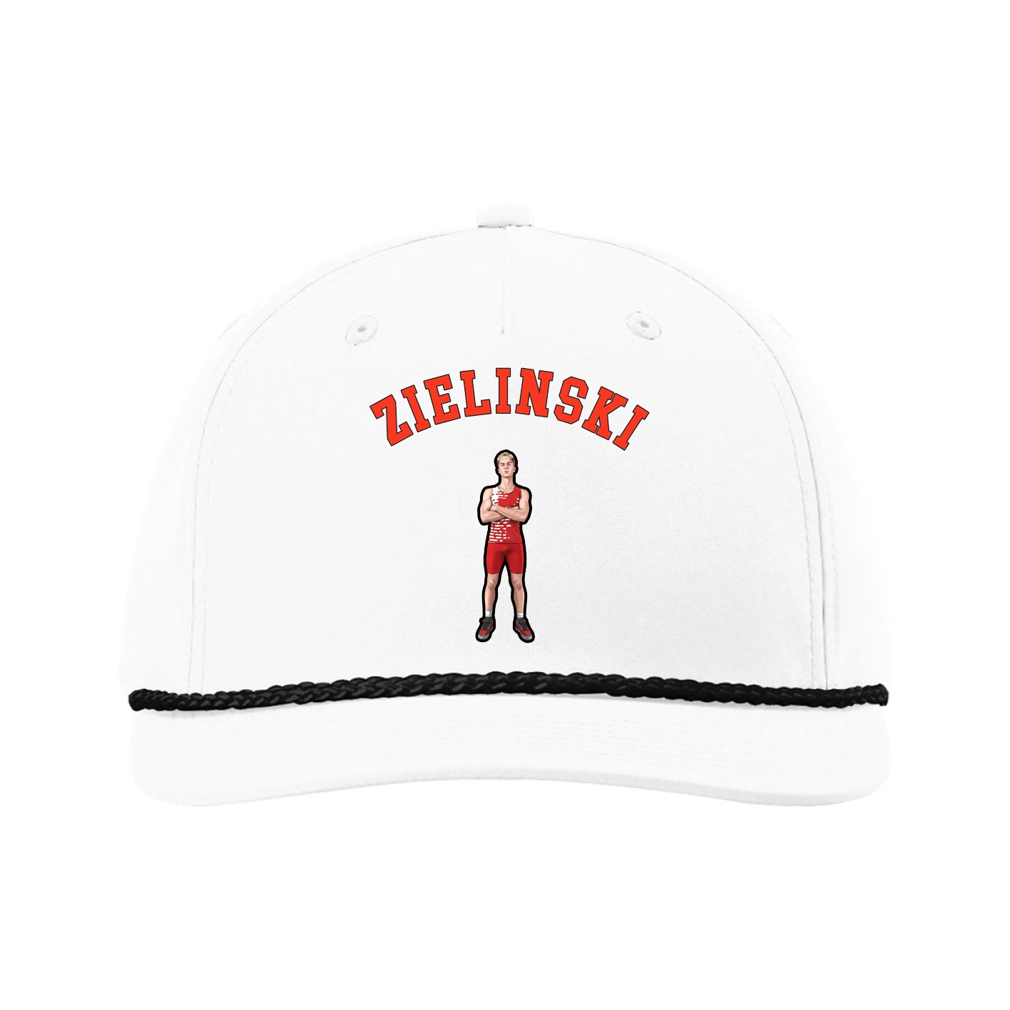 Five-Panel Classic Rope Cap — Shirsey Arch in White