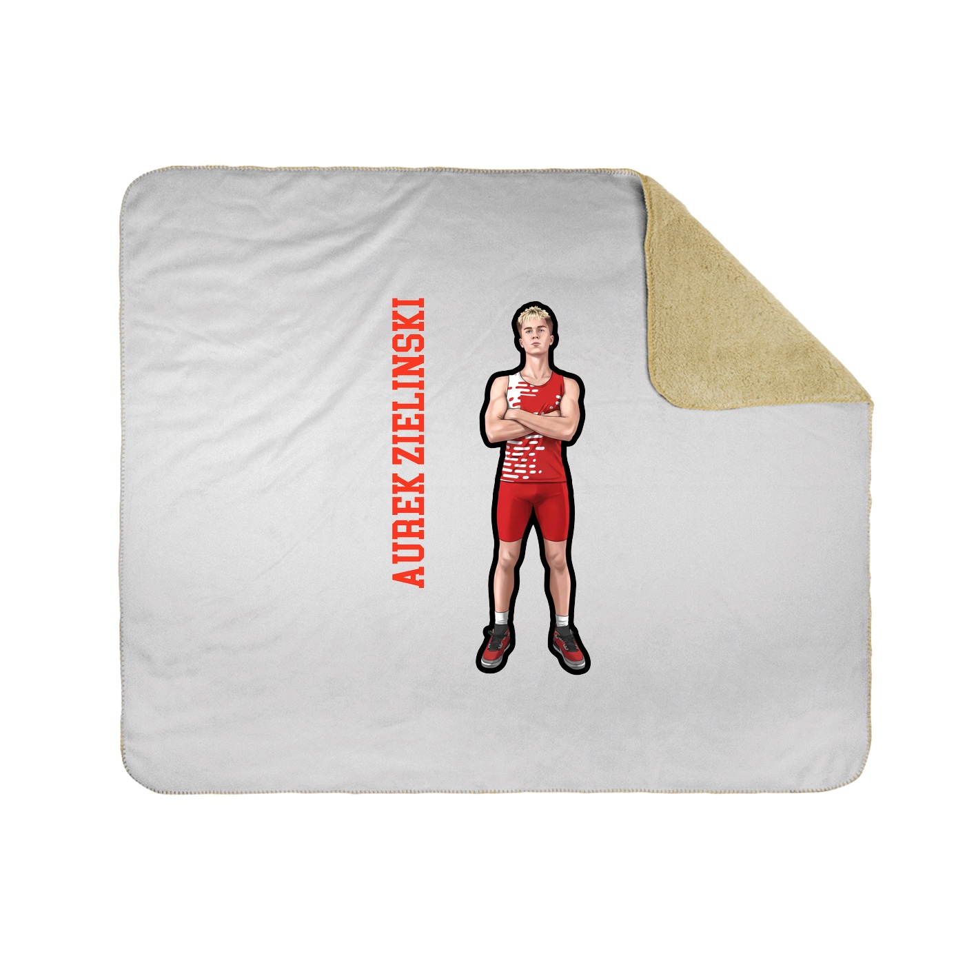 Throw Blanket — Name Vertical in White