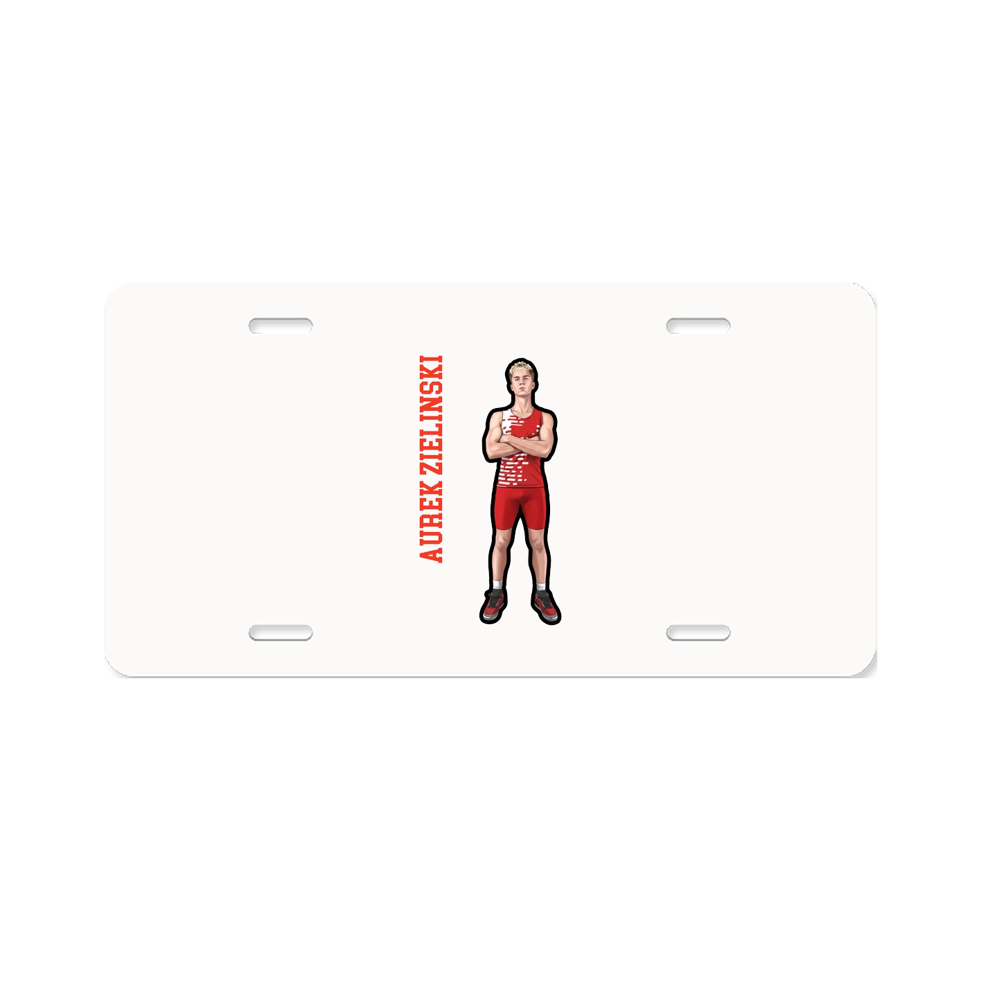 License Plate — Name Vertical in Classic