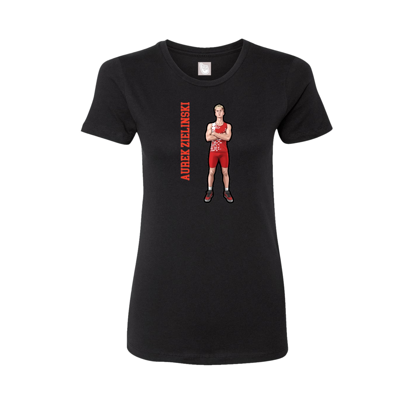 Womens Tee — Name Vertical in Black