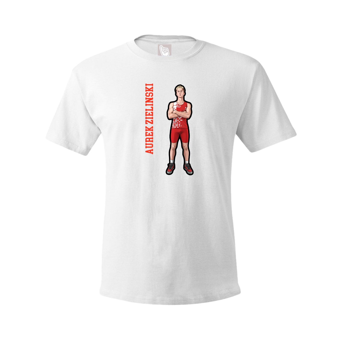 Youth Tee — Name Vertical in White