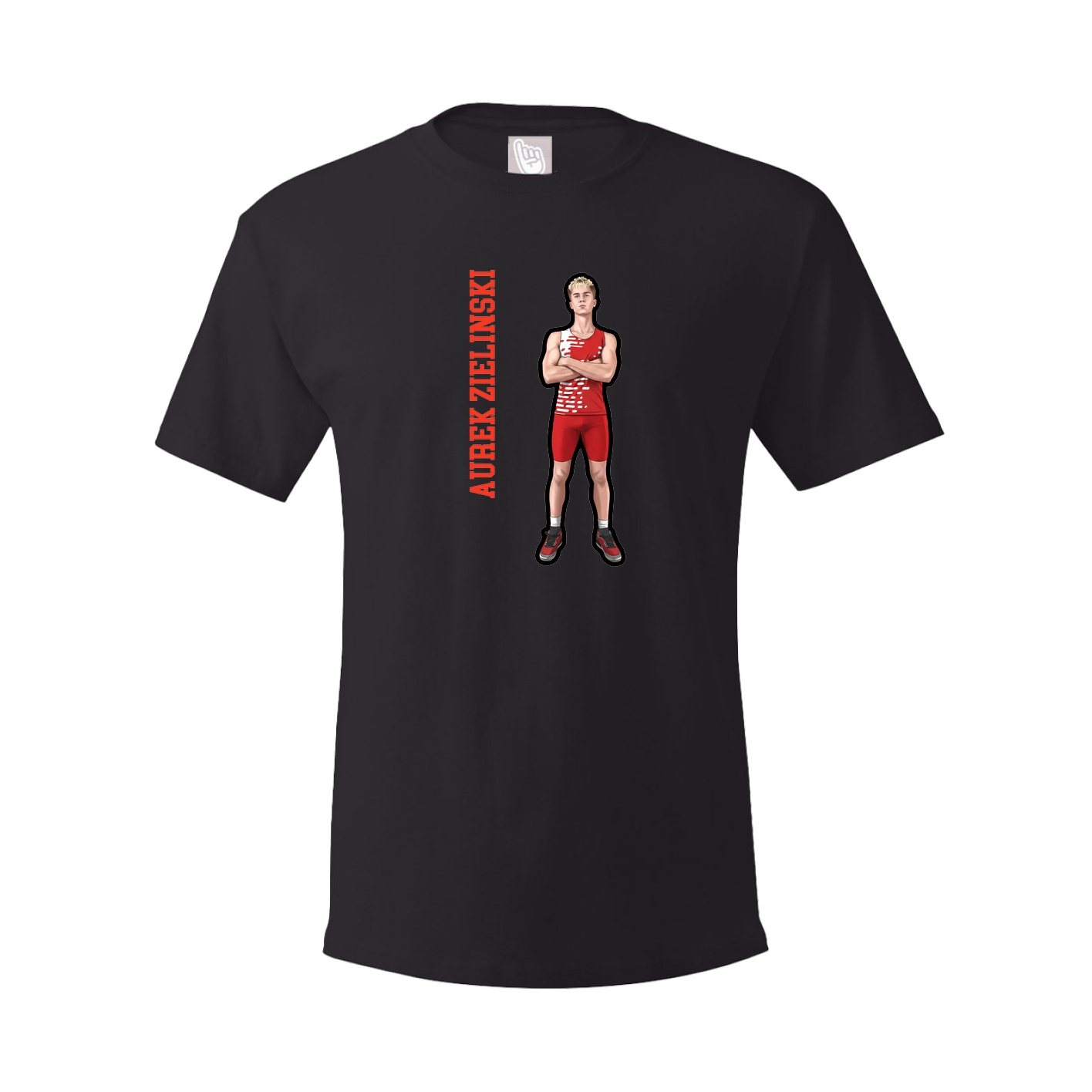Youth Tee — Name Vertical in Black