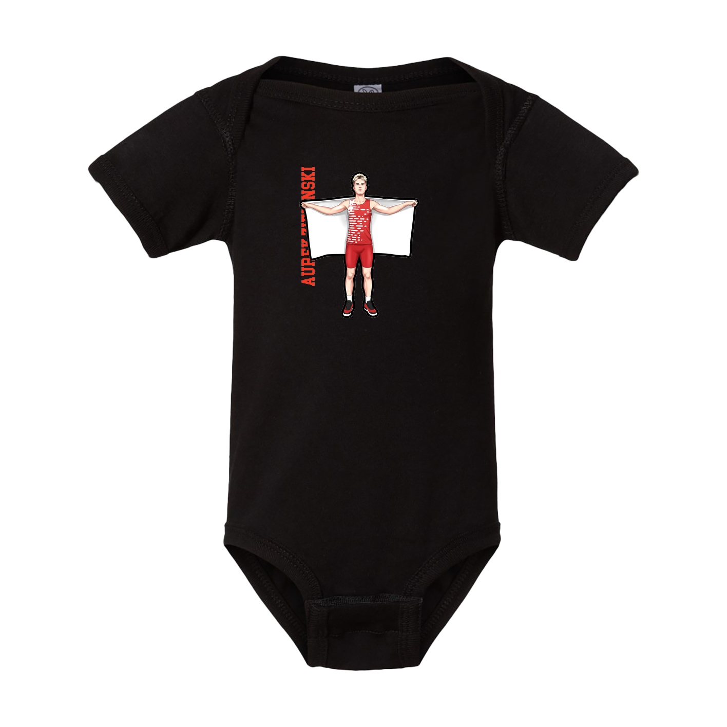 Baby Onesie — Name Vertical in Black