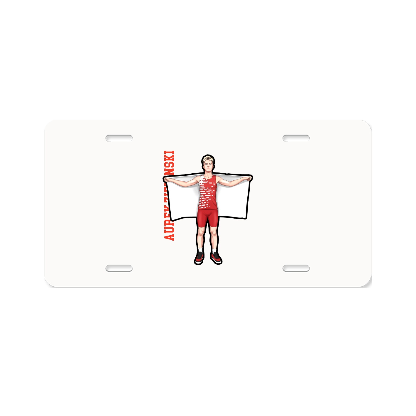 License Plate — Name Vertical in Classic