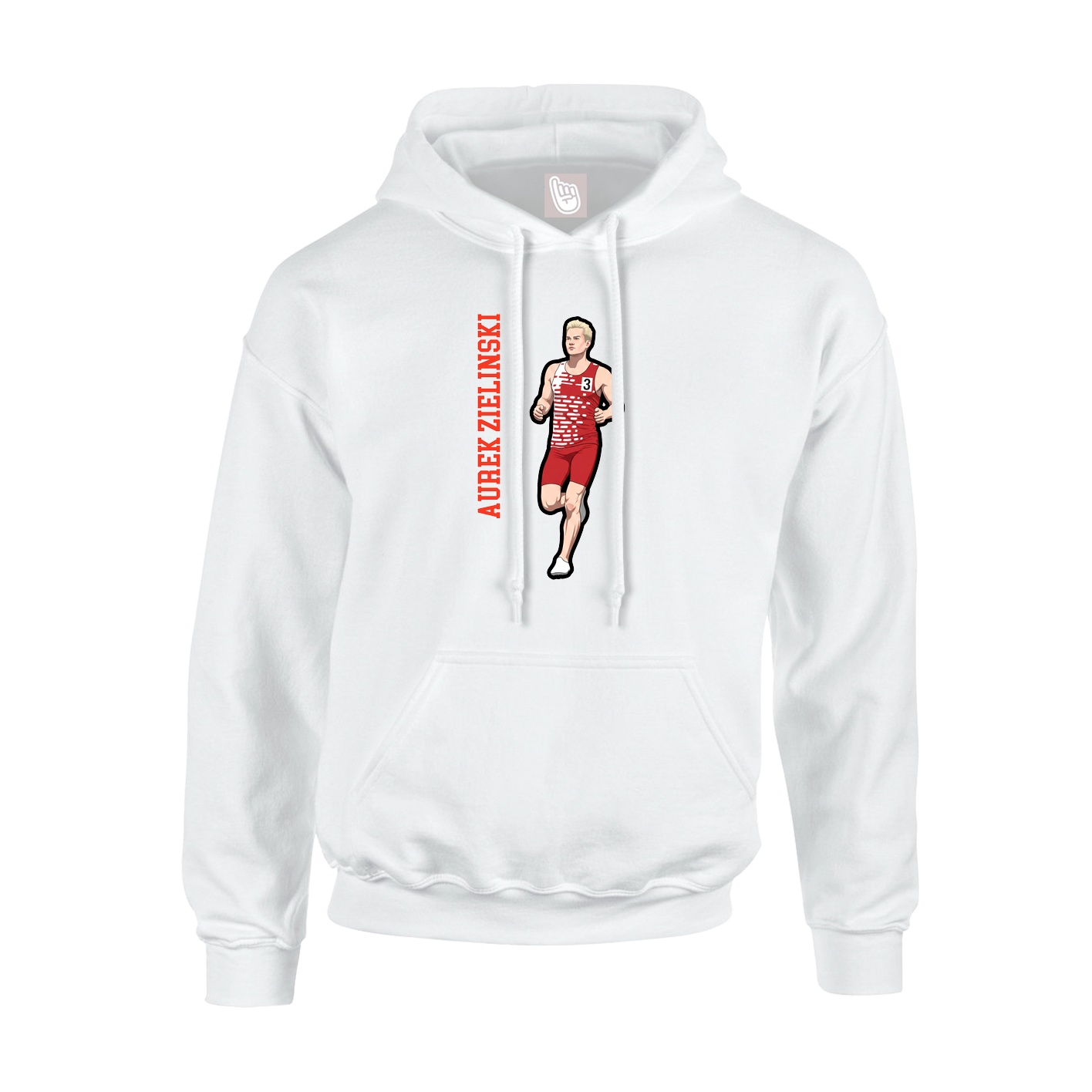 Youth Hoodie — Name Vertical in White
