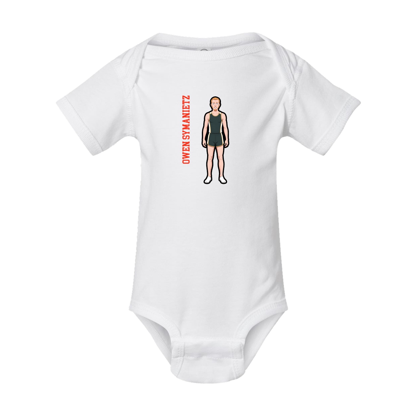 Baby Onesie — Name Vertical in White