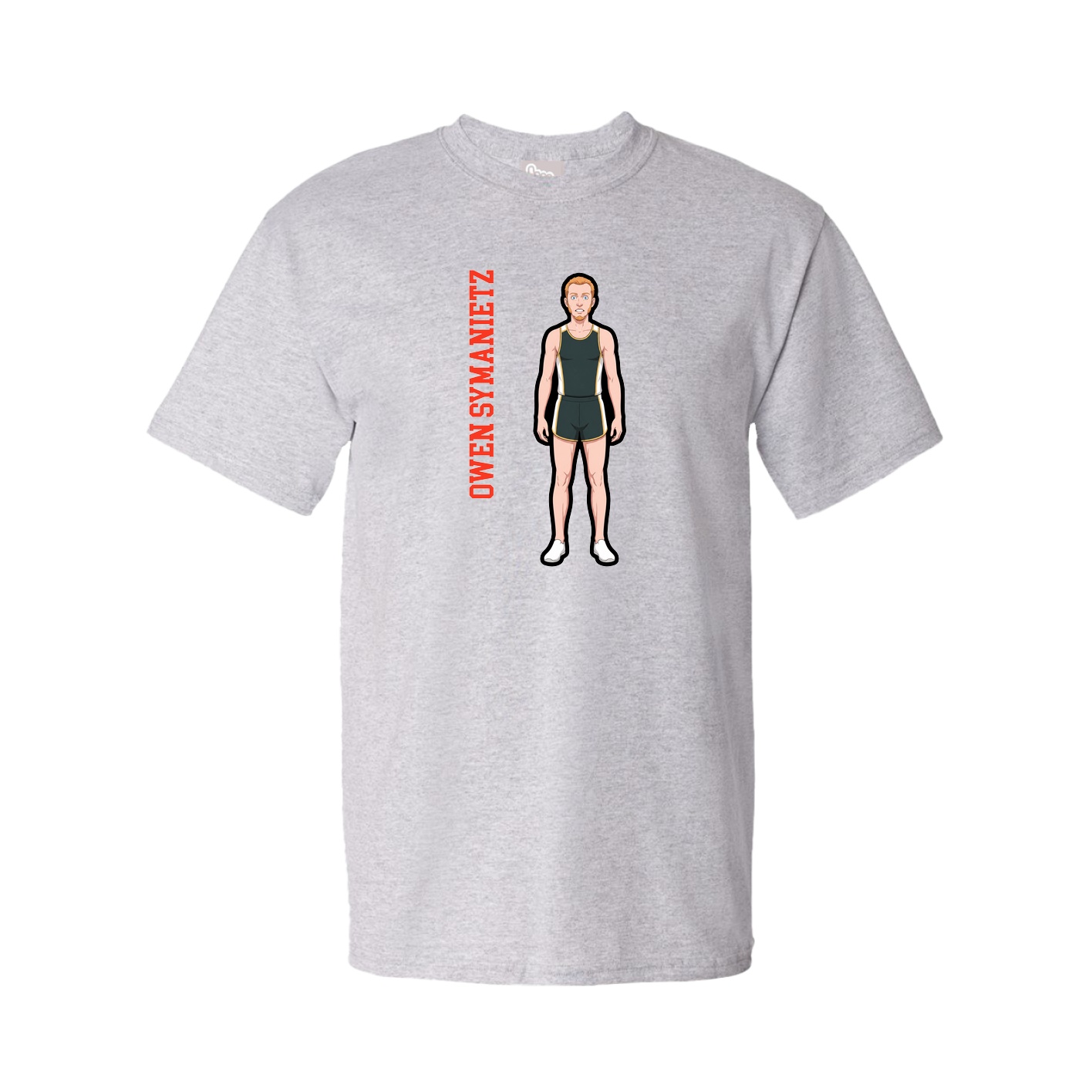 Tee — Name Vertical in Grey